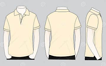 Men S Cream Short Sleeves Polo Shirt Template Vector Stock Illustration ...