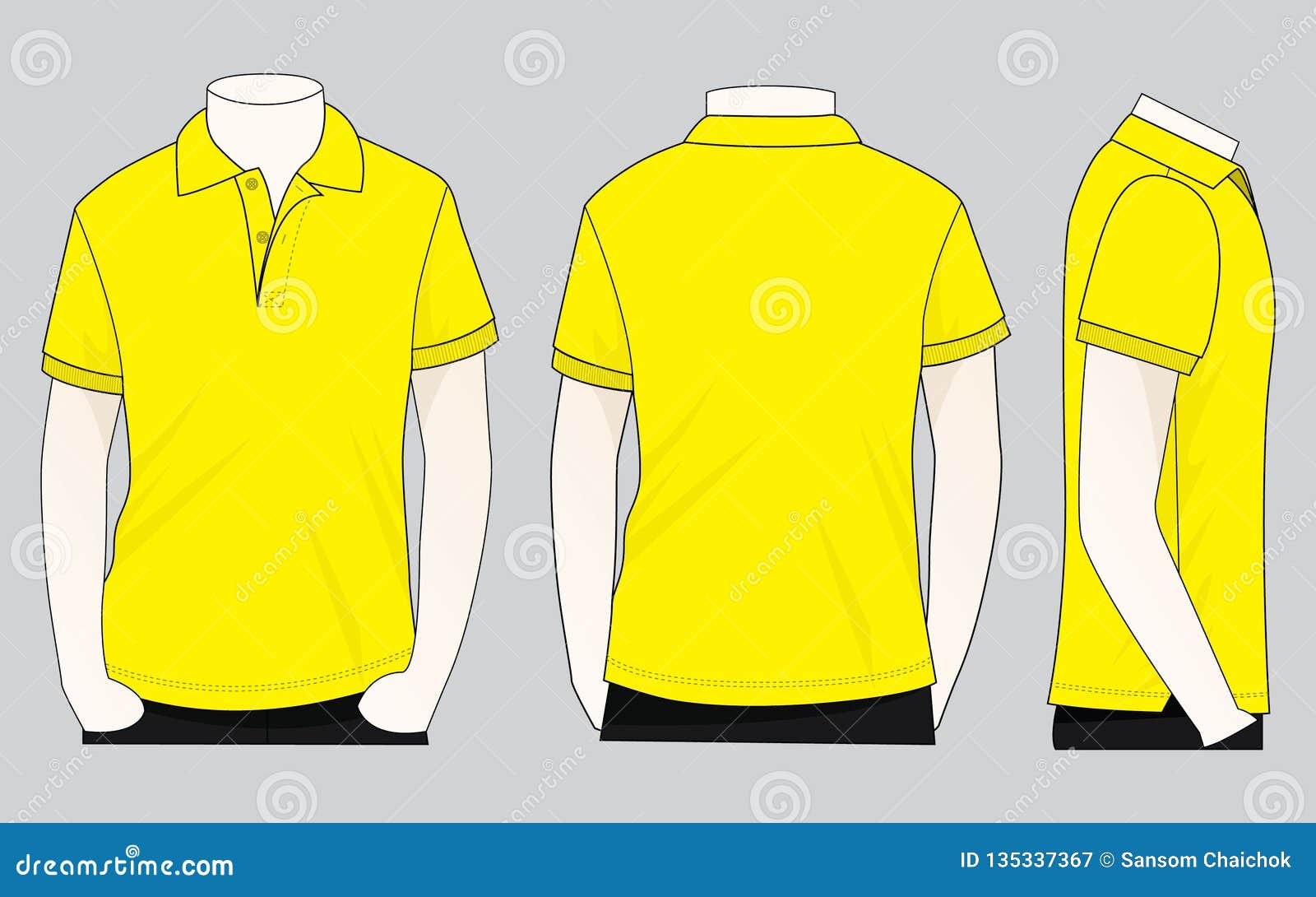 men-s-yellow-short-sleeves-polo-shirt-template-vector-stock