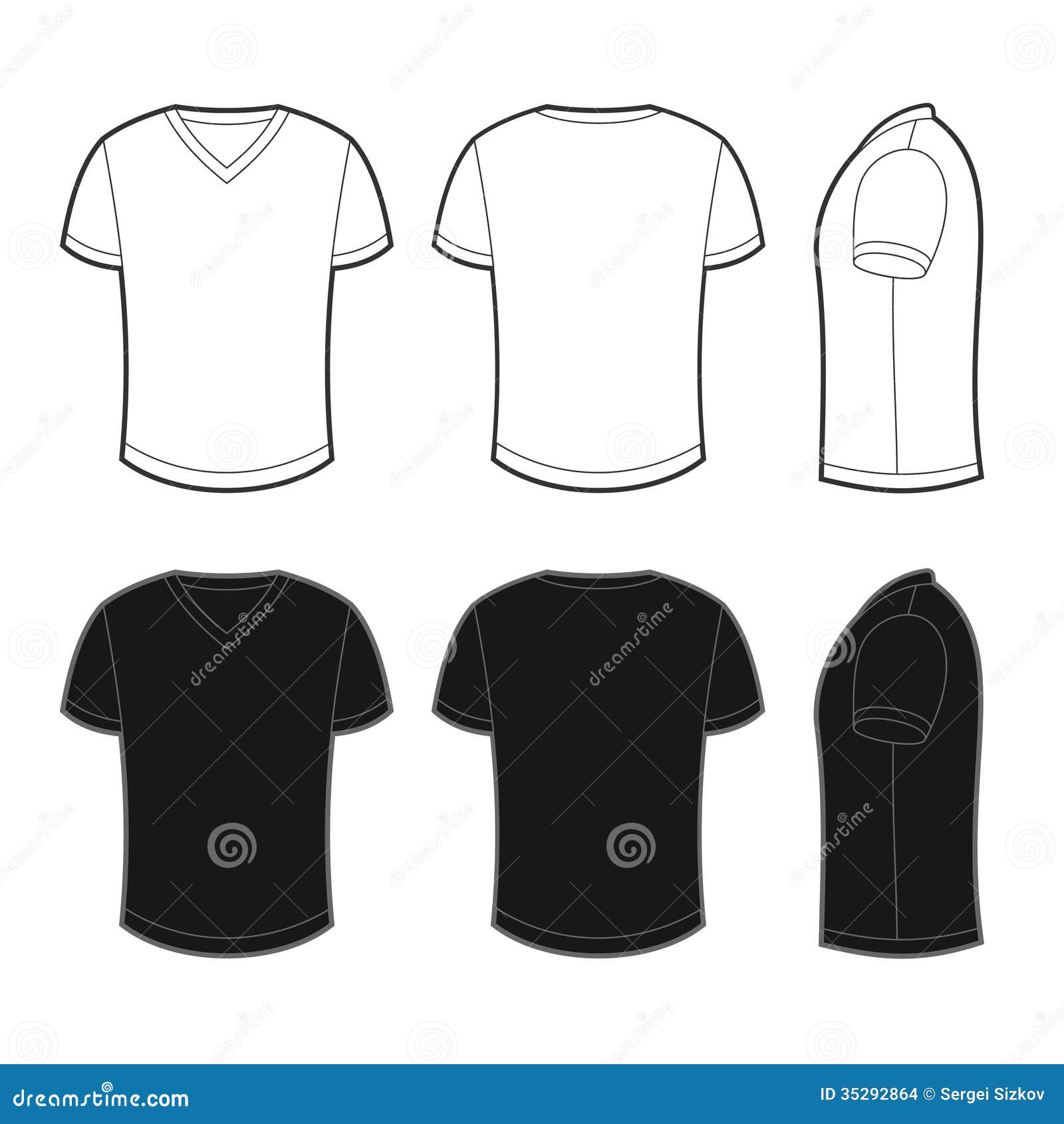 Front, Back And Side Views Of Blank T-shirt Stock Images - Image: 35292864