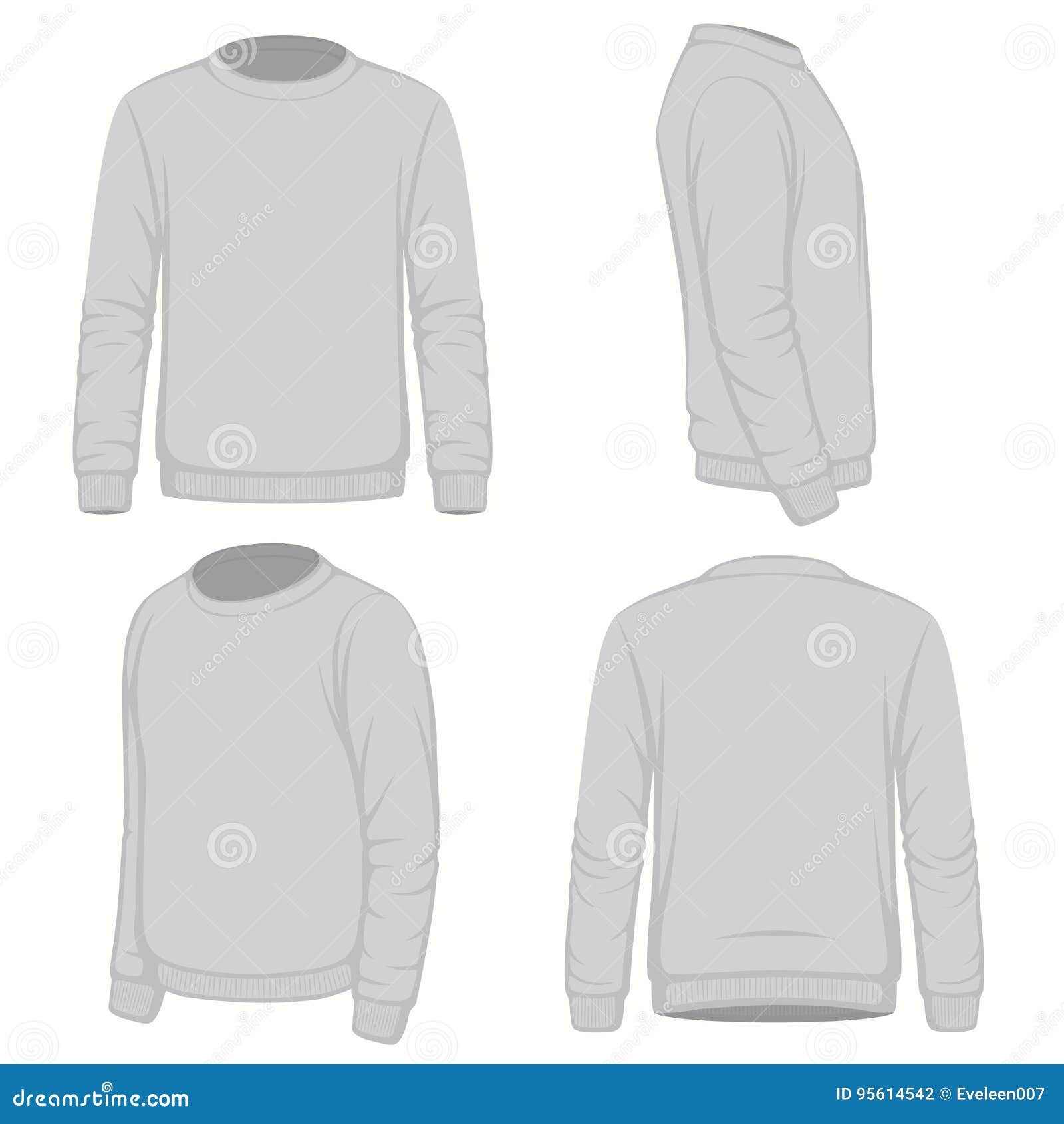 front, back and side views of hoodie sweatshirt