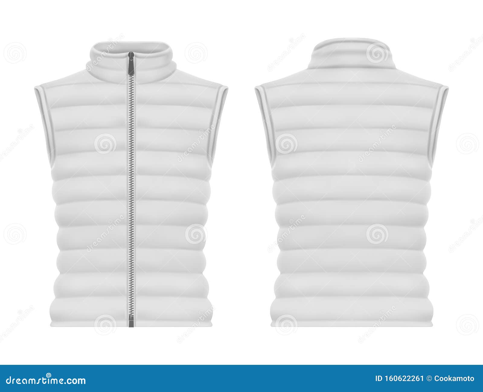 Download Front And Back Of Vest Jacket Or Sleeveless Puffer Stock Vector - Illustration of casual, cloth ...