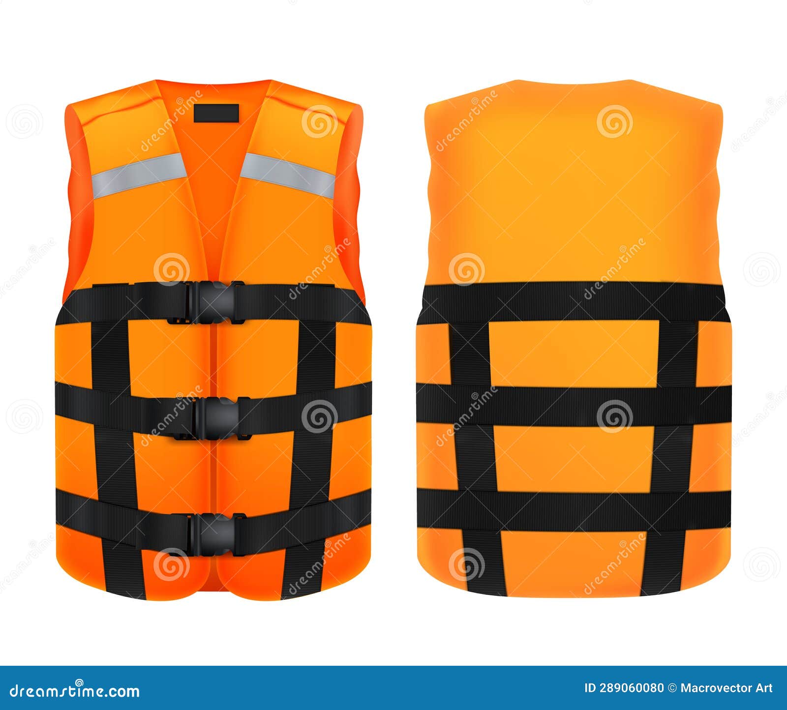 Orange Vest Realistic Set stock vector. Illustration of technical ...