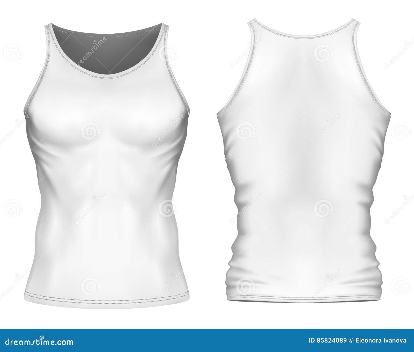 Download Front And Back Views Of Mens Singlet Stock Vector ...