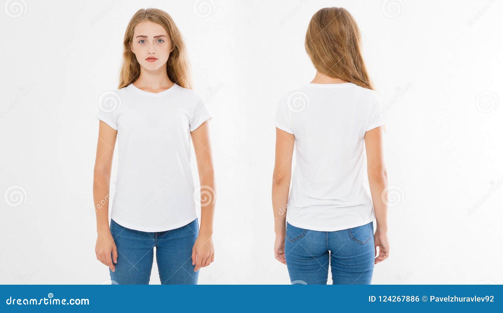 Download Front And Back Views Of Young Caucasian Girl Woman In ...