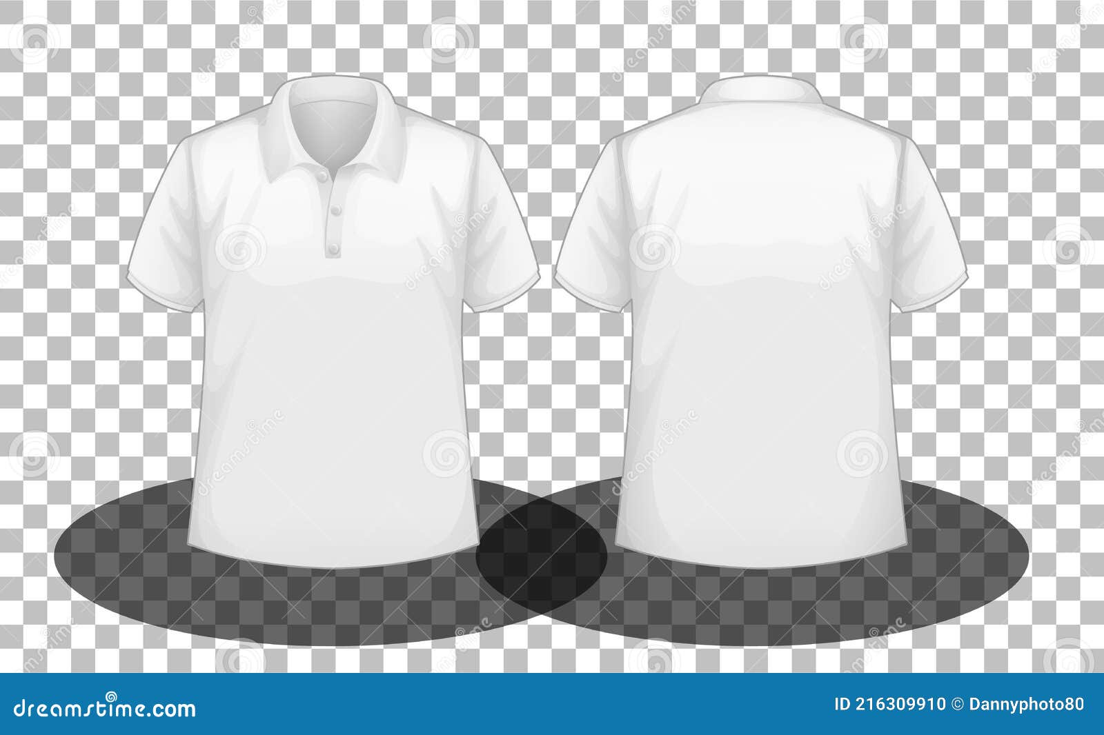 Front and Back of White Polo Shirt on Transparent Background Stock ...