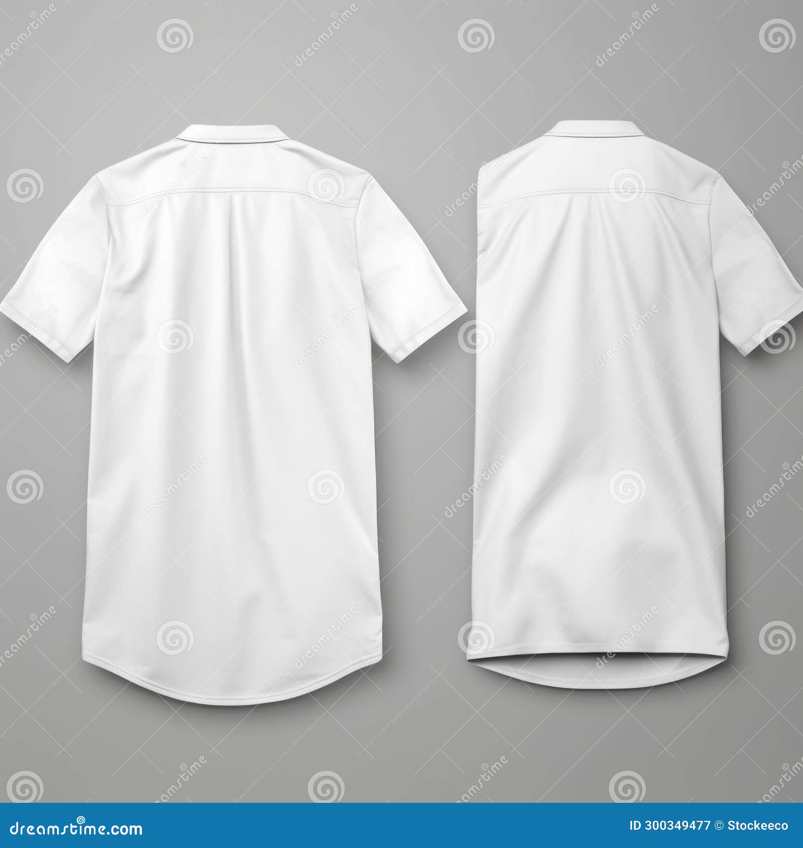 Detailed Shading White Shirt Back Mockups on Gray Background Stock ...