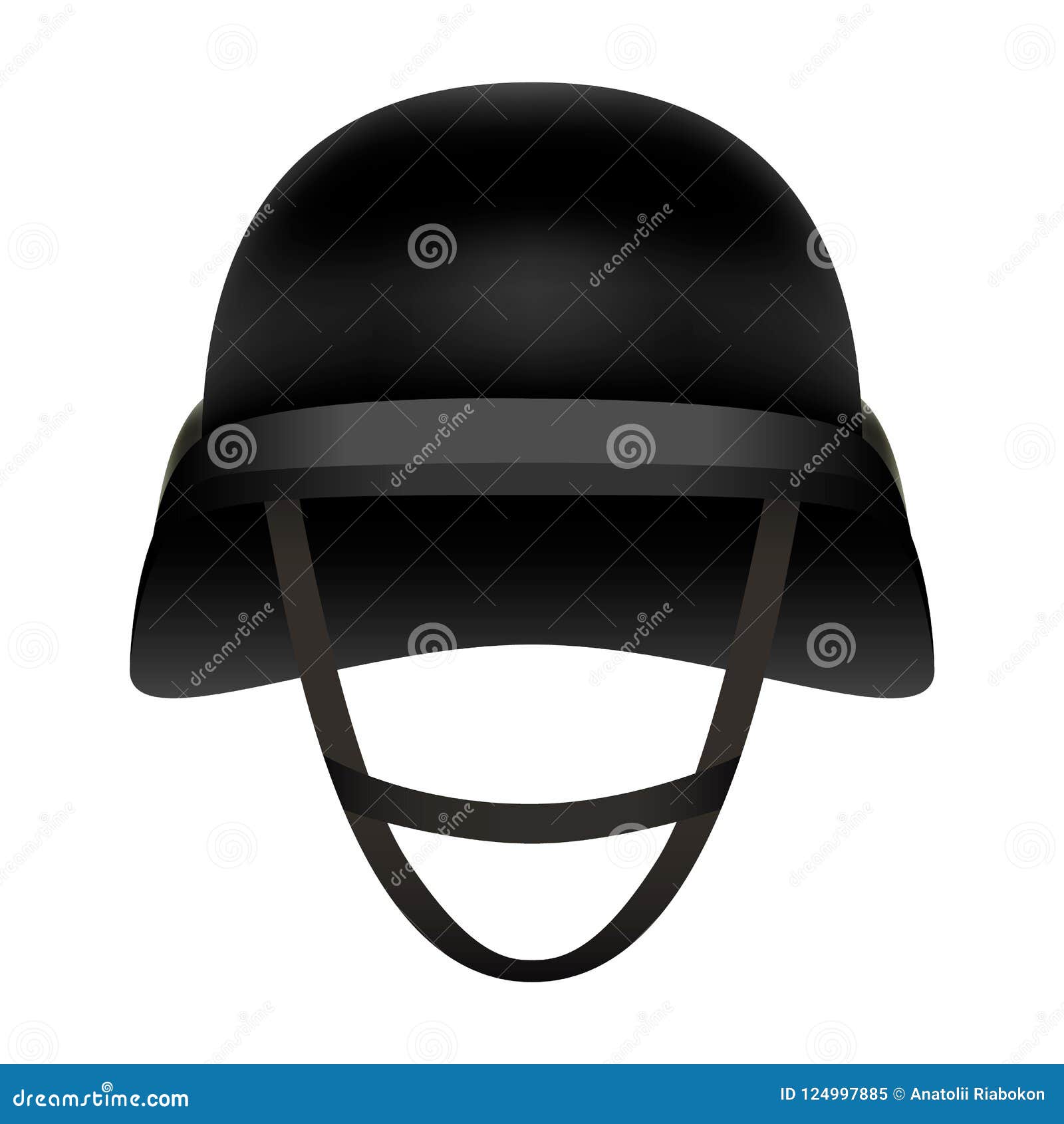 Download Front Of Black Helmet Mockup, Realistic Style Stock ...