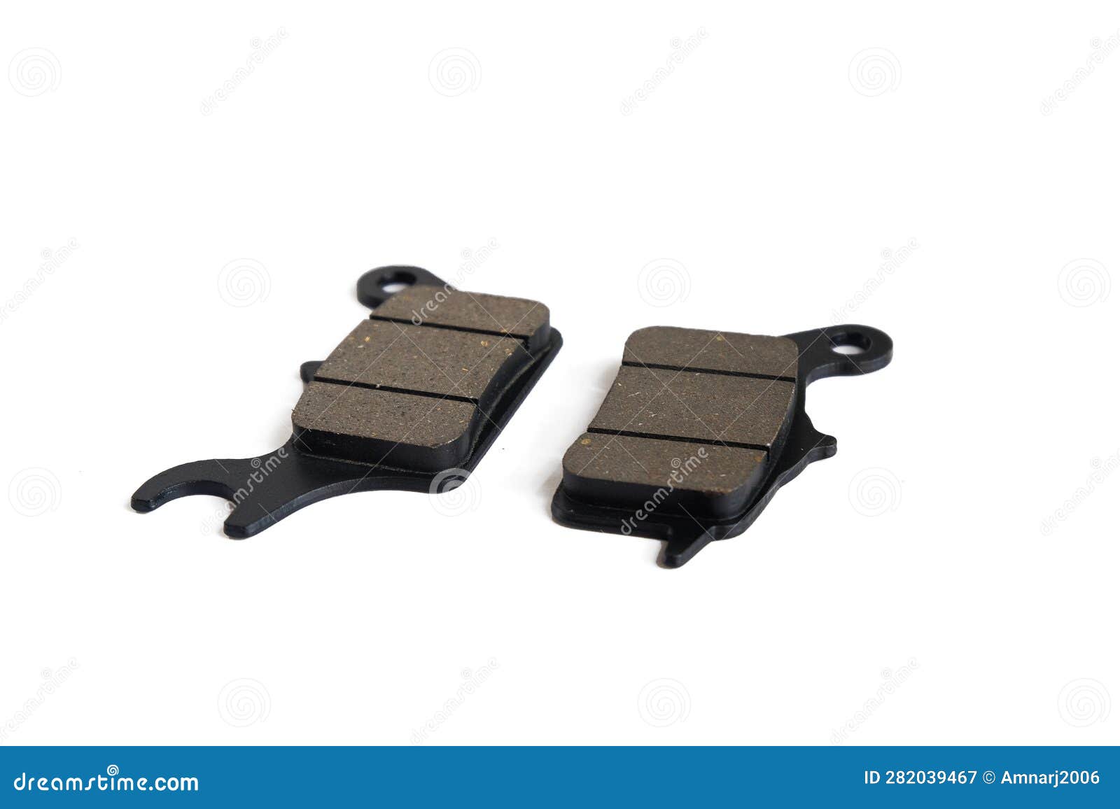 Front Brake Pads for Motorcycle Part Isolated on White Stock Image