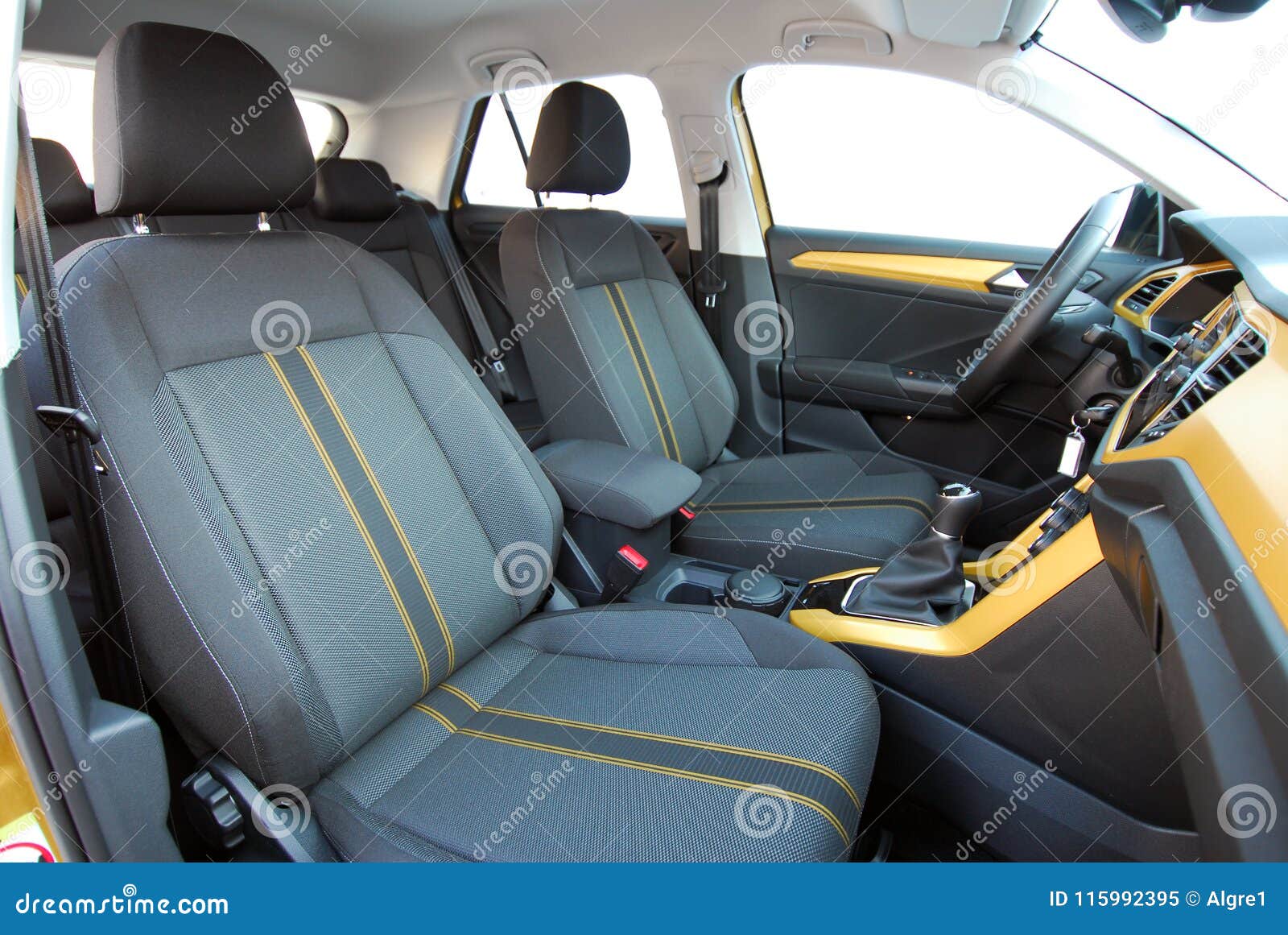 Front car seats stock image. Image of back, dashboard 115992395