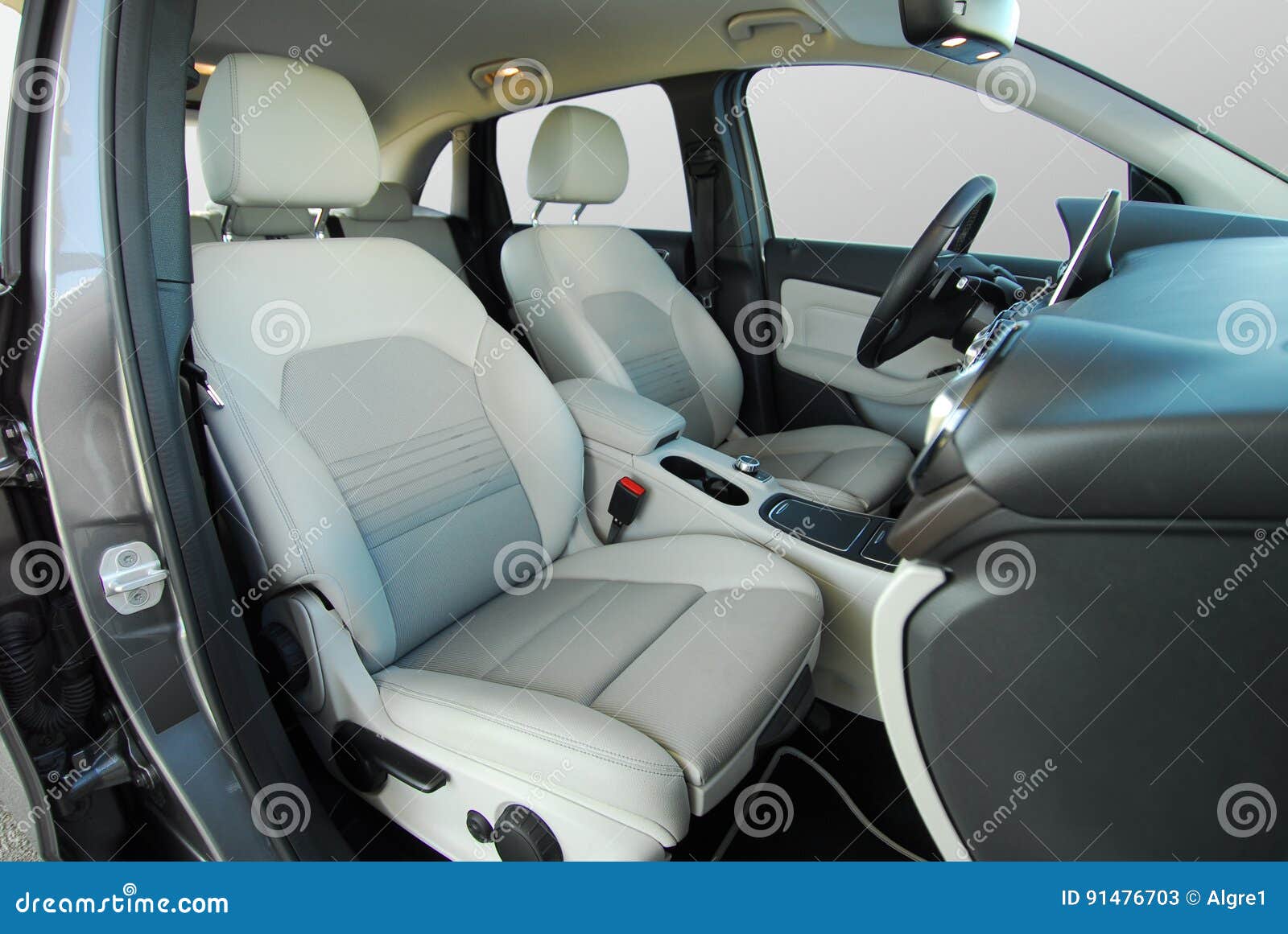Front car seats stock image. Image of panel, black, belt 91476703
