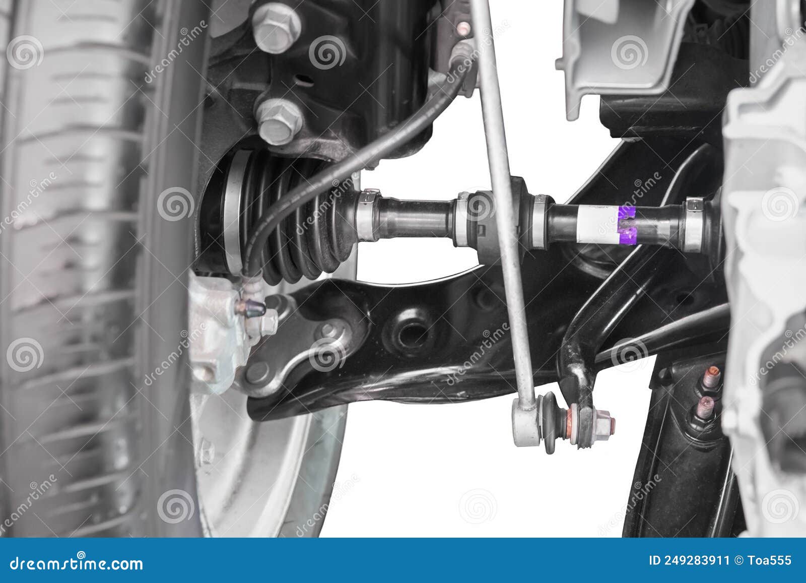 Front Car Suspension System and Drive Shaft Stock Image Image of
