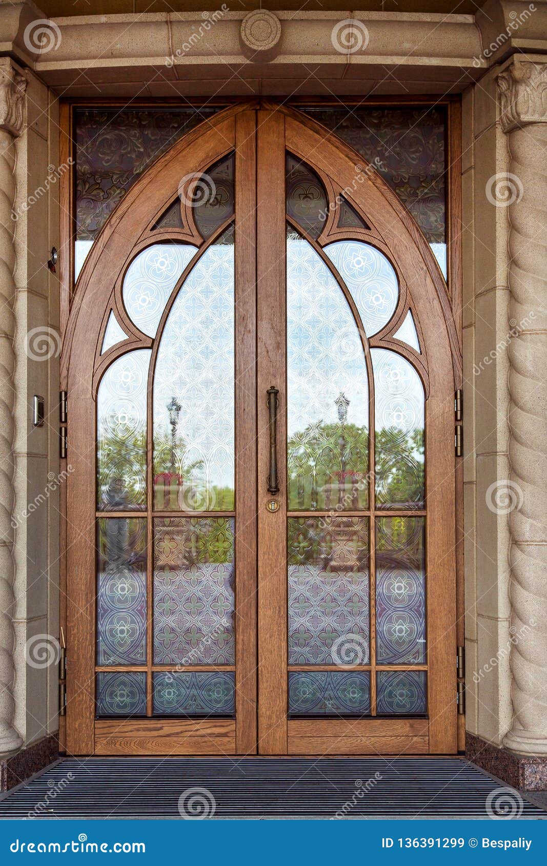 The Front Door On The Facade Of The Building Stock Image