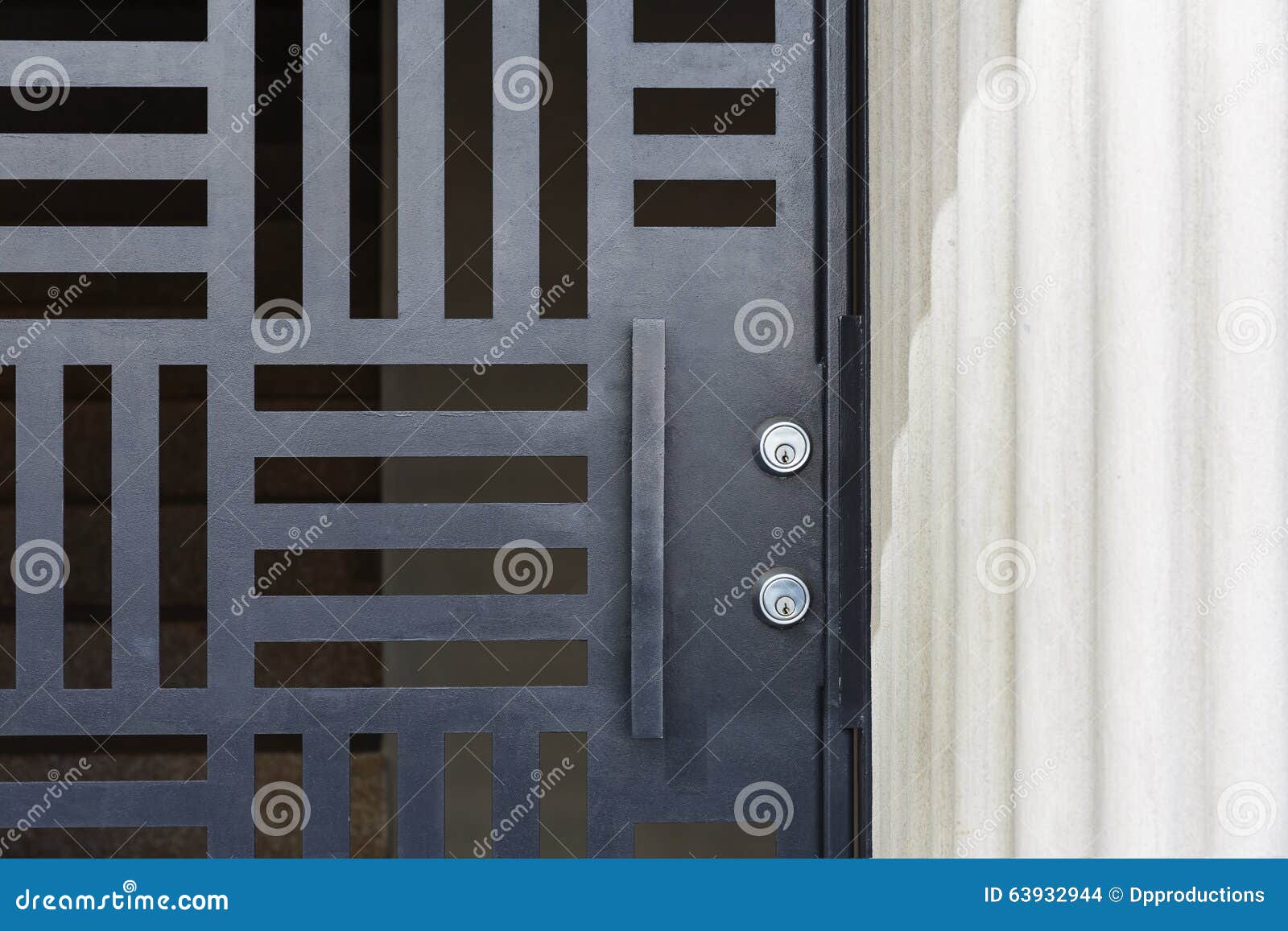 Front door, gated entryway stock photo. Image of background - 63932944