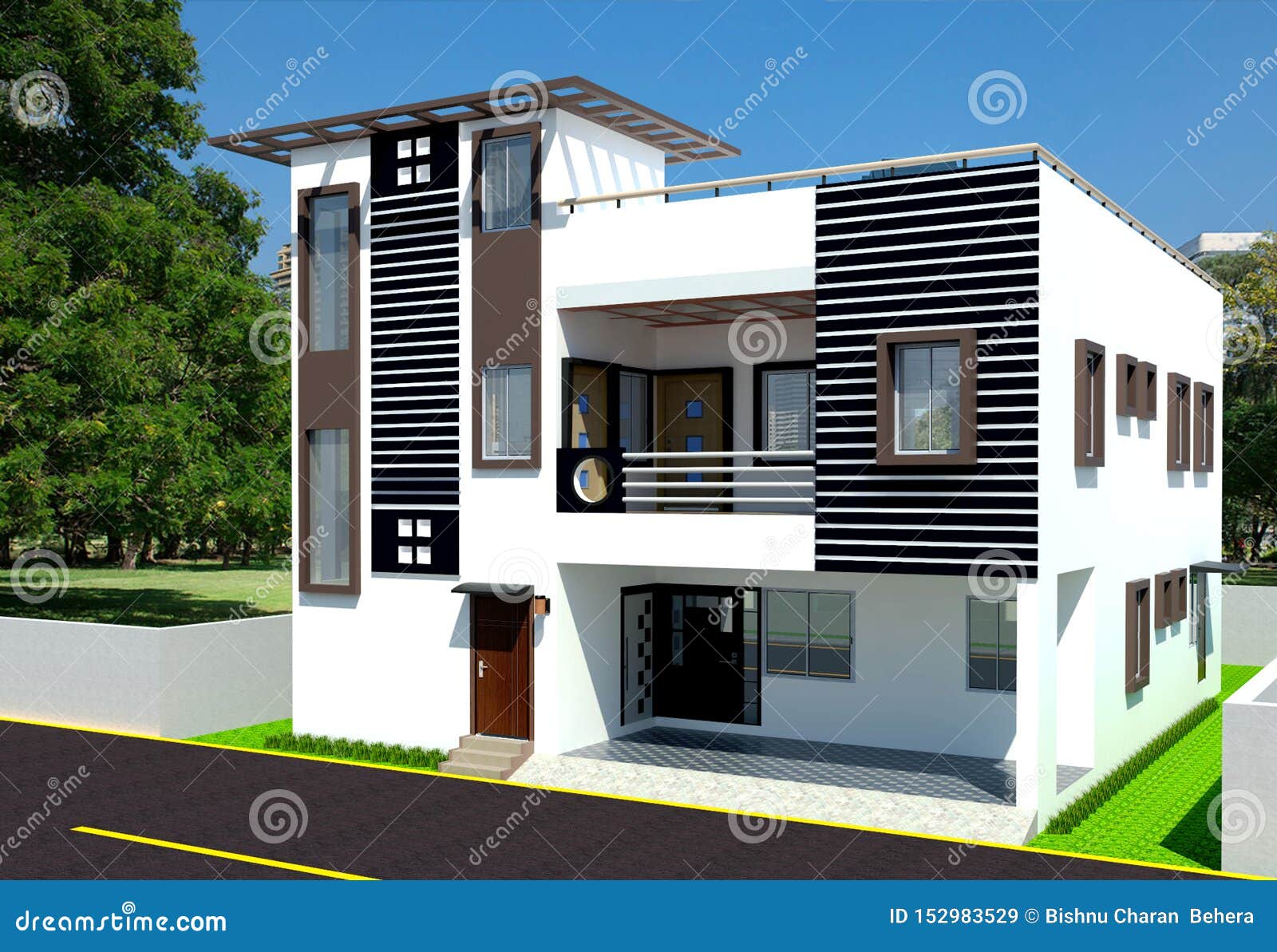 Front Elevation Residential Building Stock Image - Image of ...