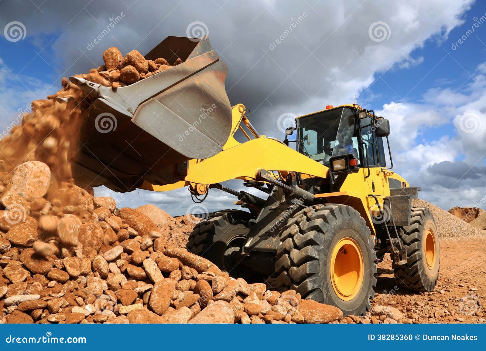front end loader tipping stone
