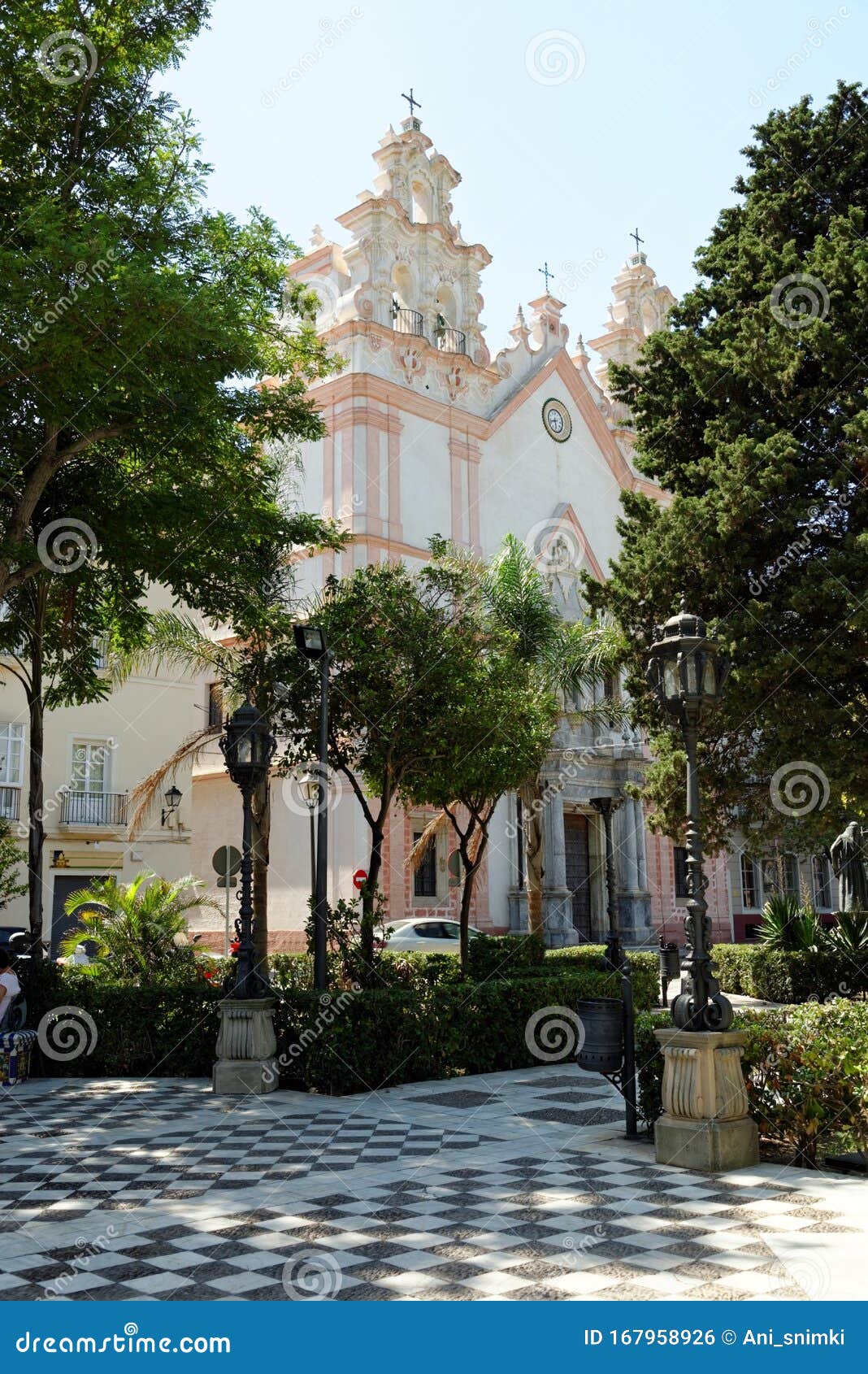 Parroquia De Nuestra Senora Del Carmen Y Santa Teresa, Cadiz, Spain Stock  Photo - Image of baroque, angle: 167958926