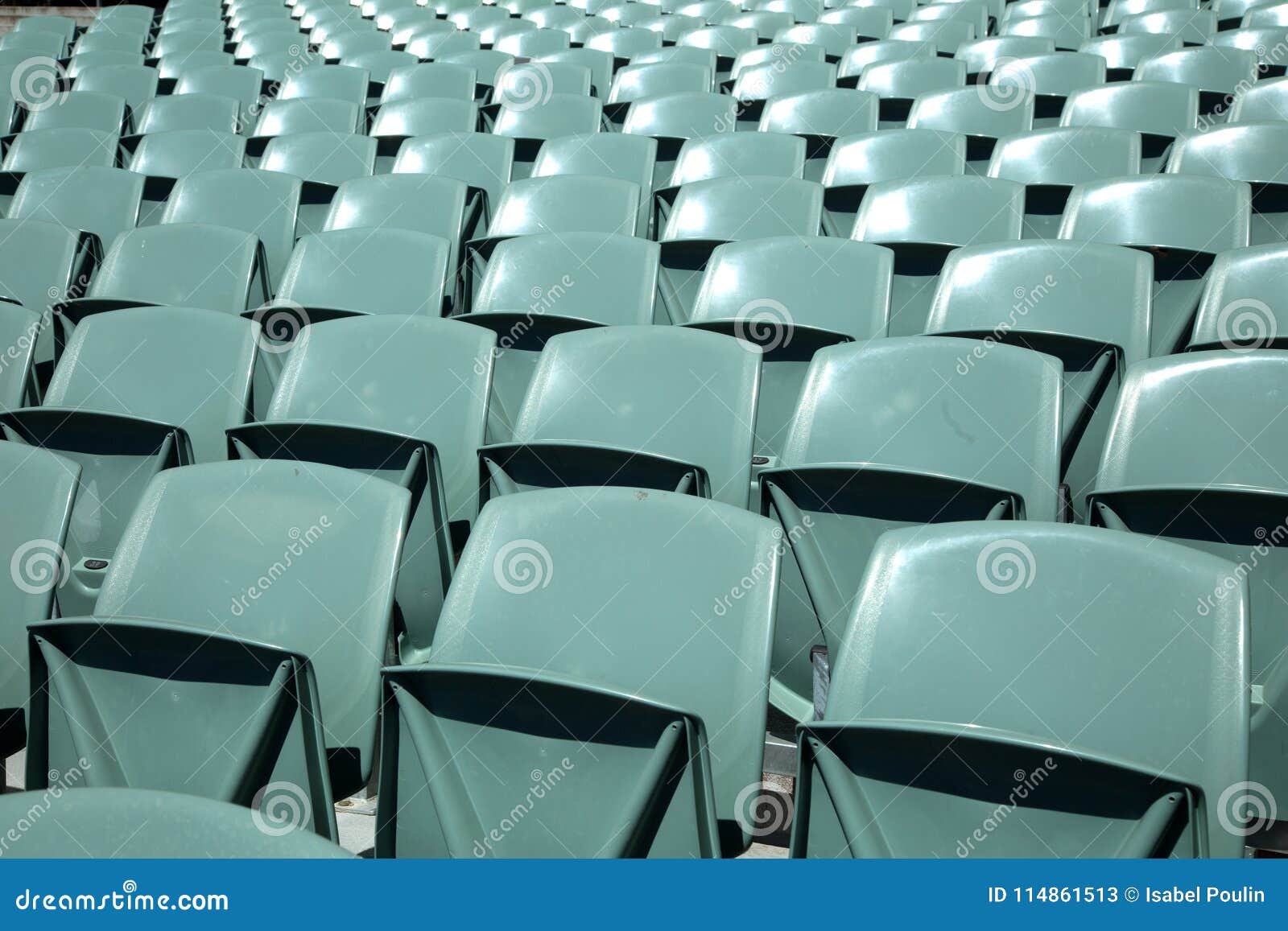 Front of Green Stadium Seats Stock Image Image of auditorium, color