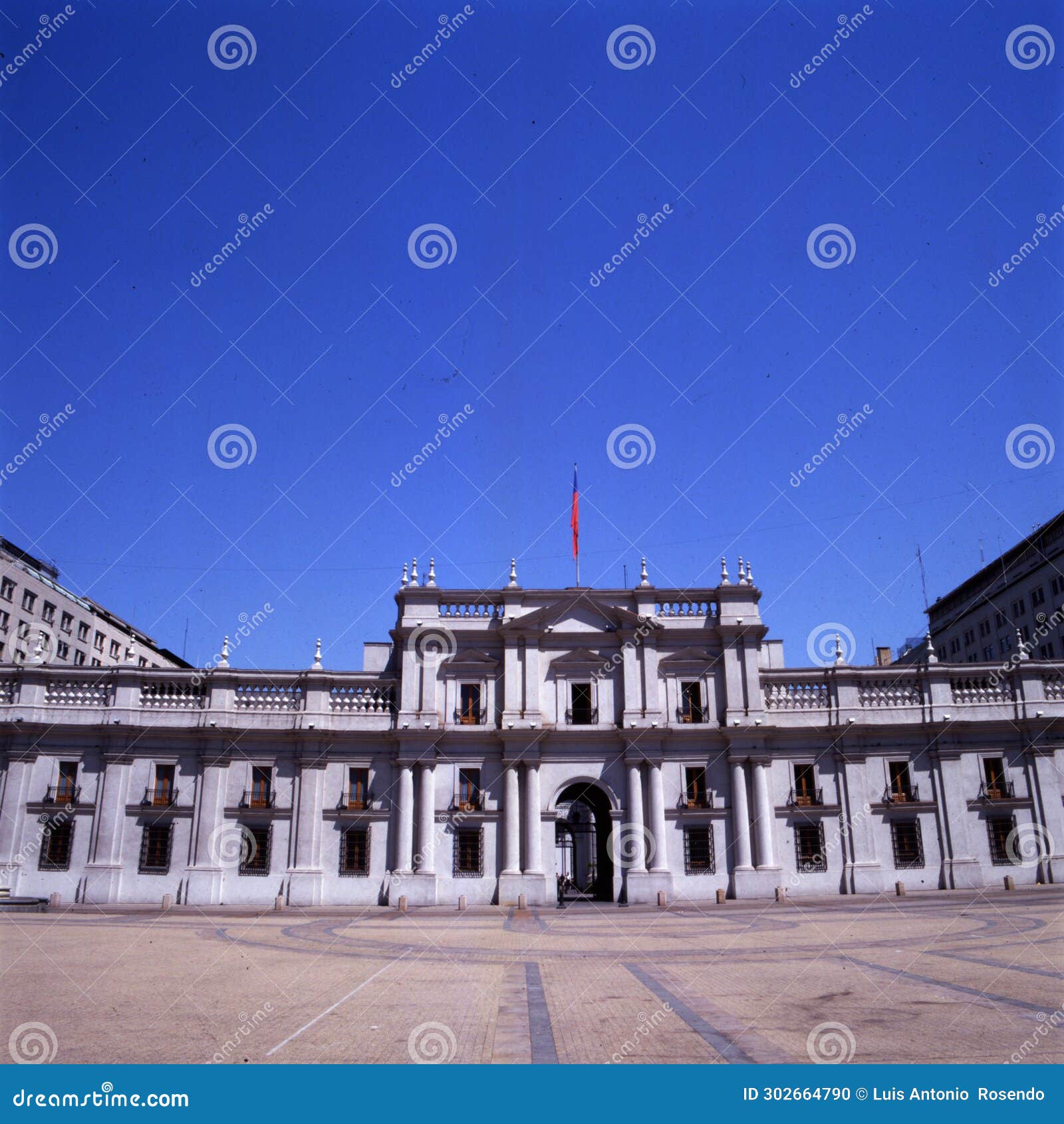 la moneda palace, seat of the president of the republic of chile, in santiago