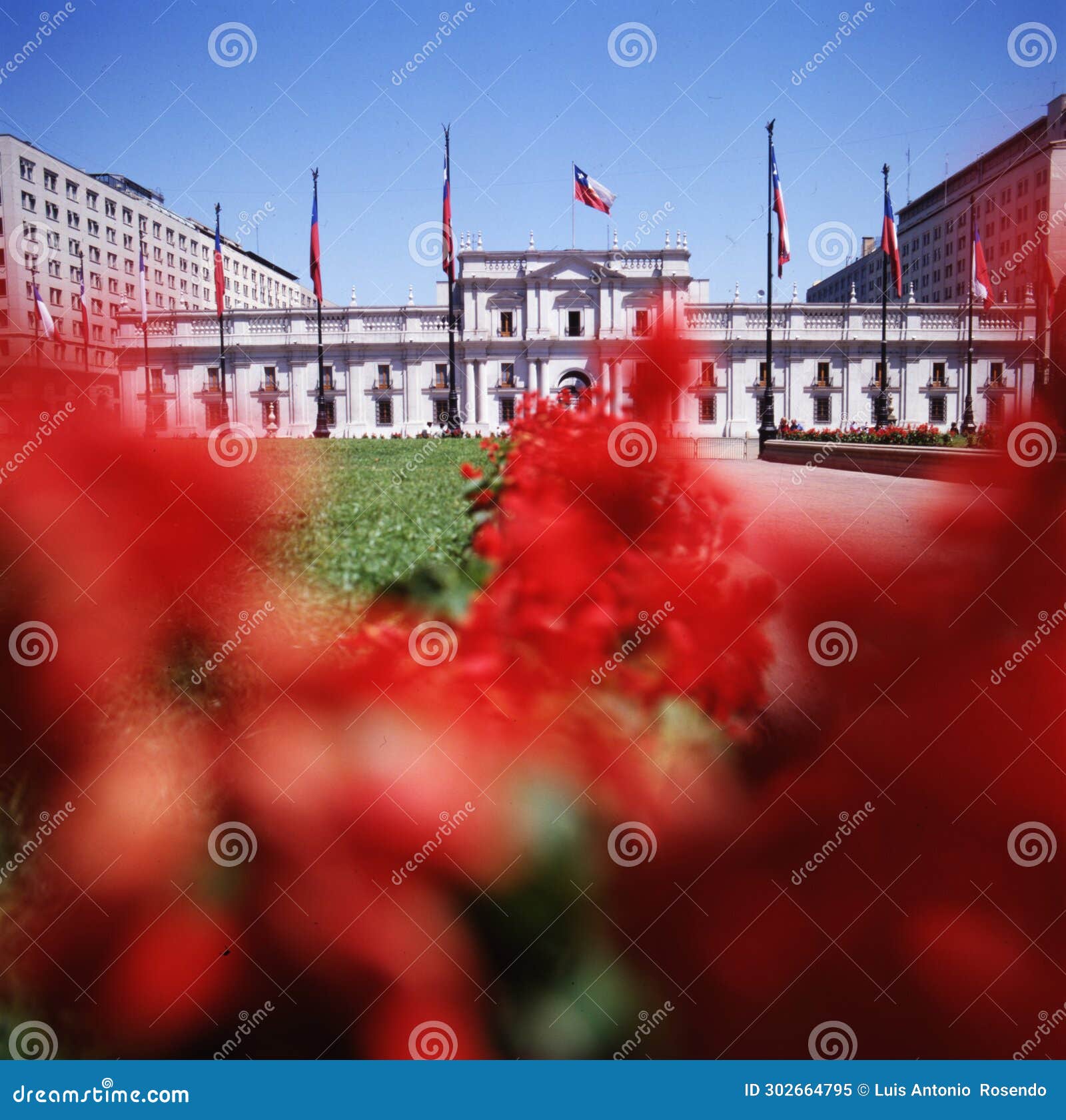 la moneda palace, seat of the president of the republic of chile, in santiago