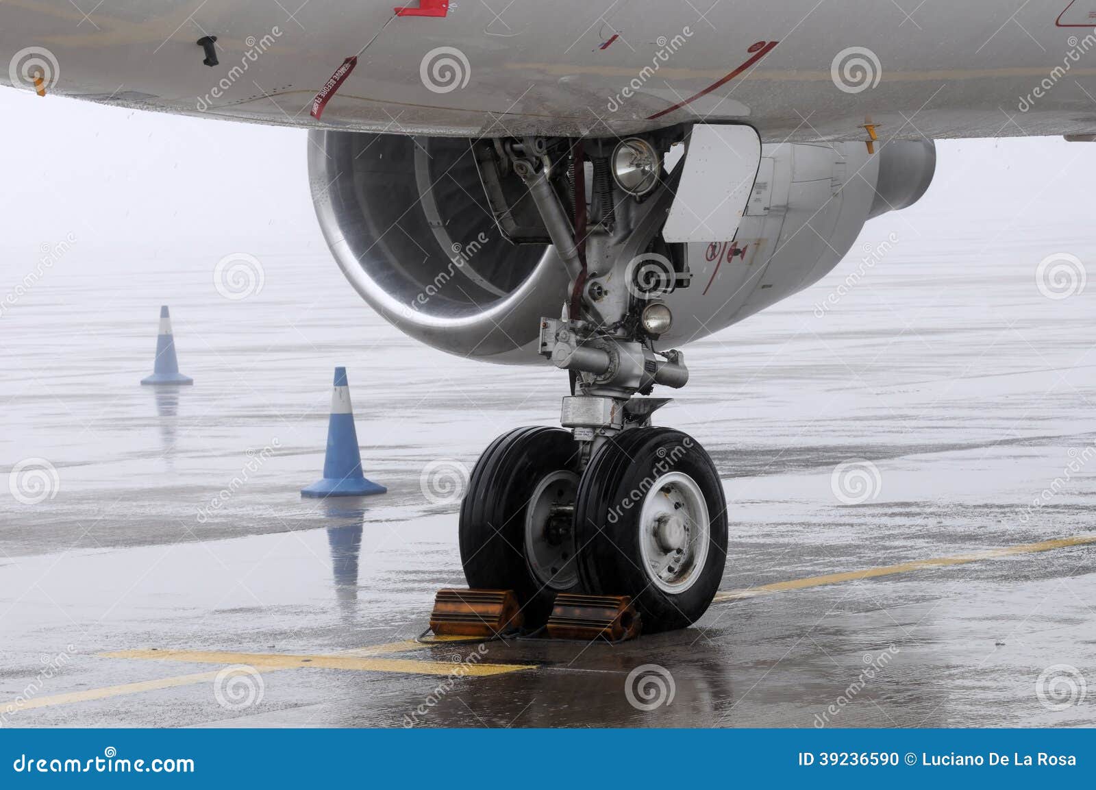 Front Landing Gear Light Aircraft on the Ground Stock Photo Image of