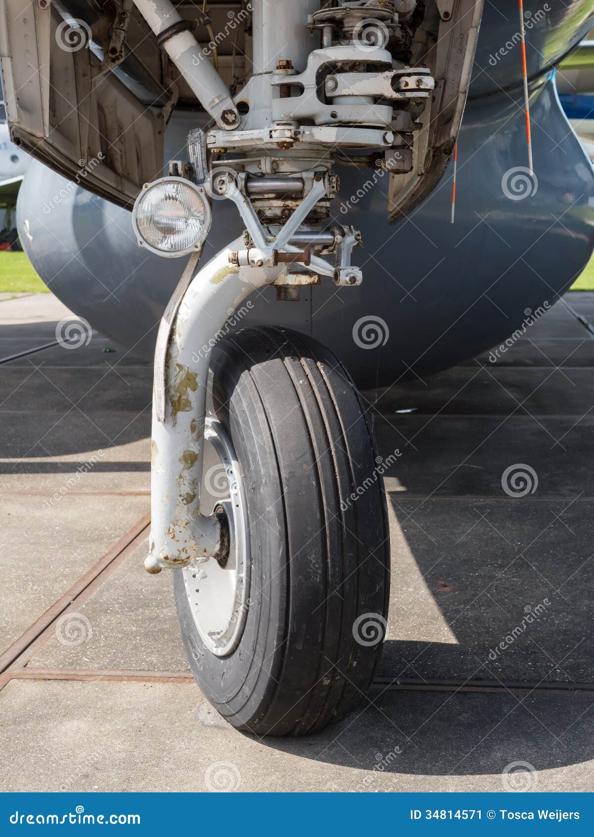Front Landing Wheel of a Plane Stock Image Image of aviation