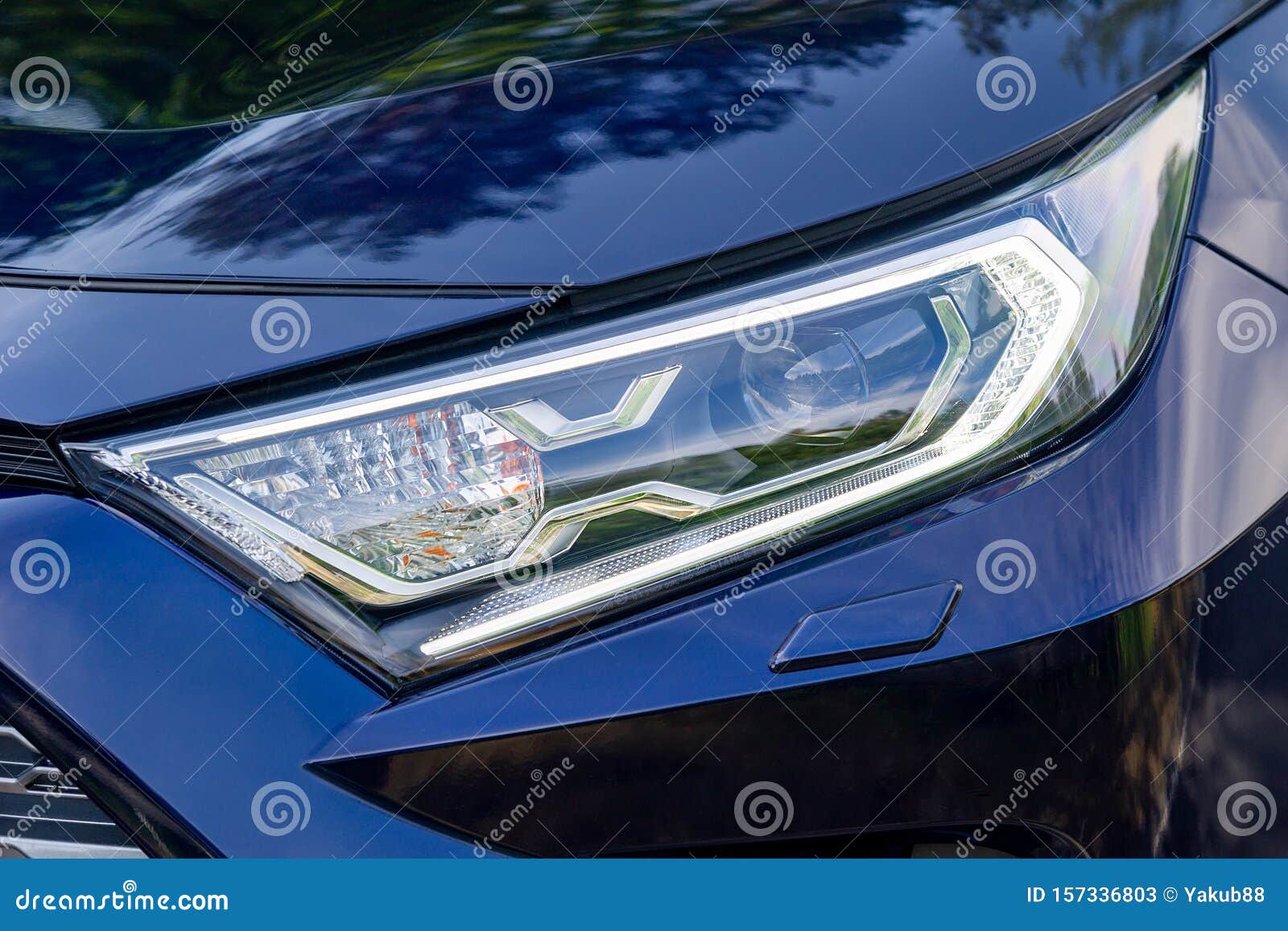 Front light of a car stock image. Image of lights, modern 157336803