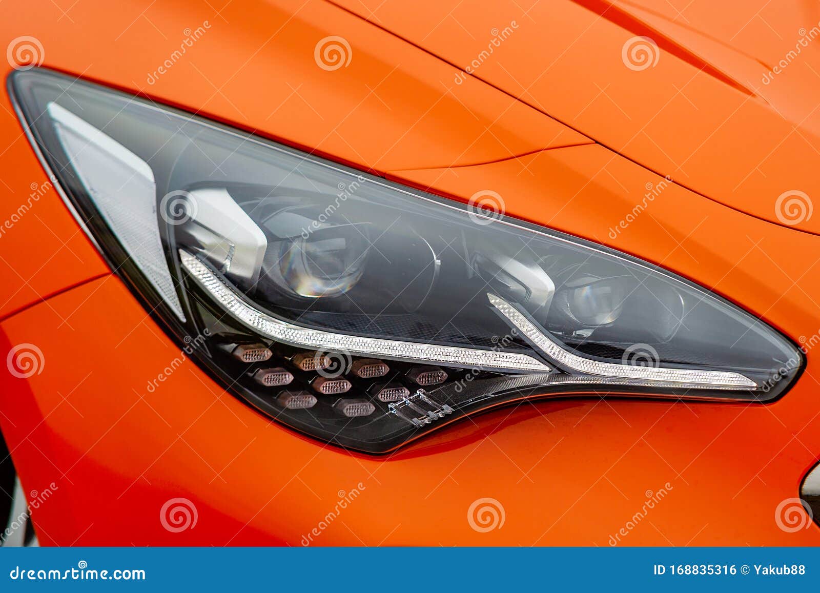 Front light of a car stock photo. Image of diode, close 168835316