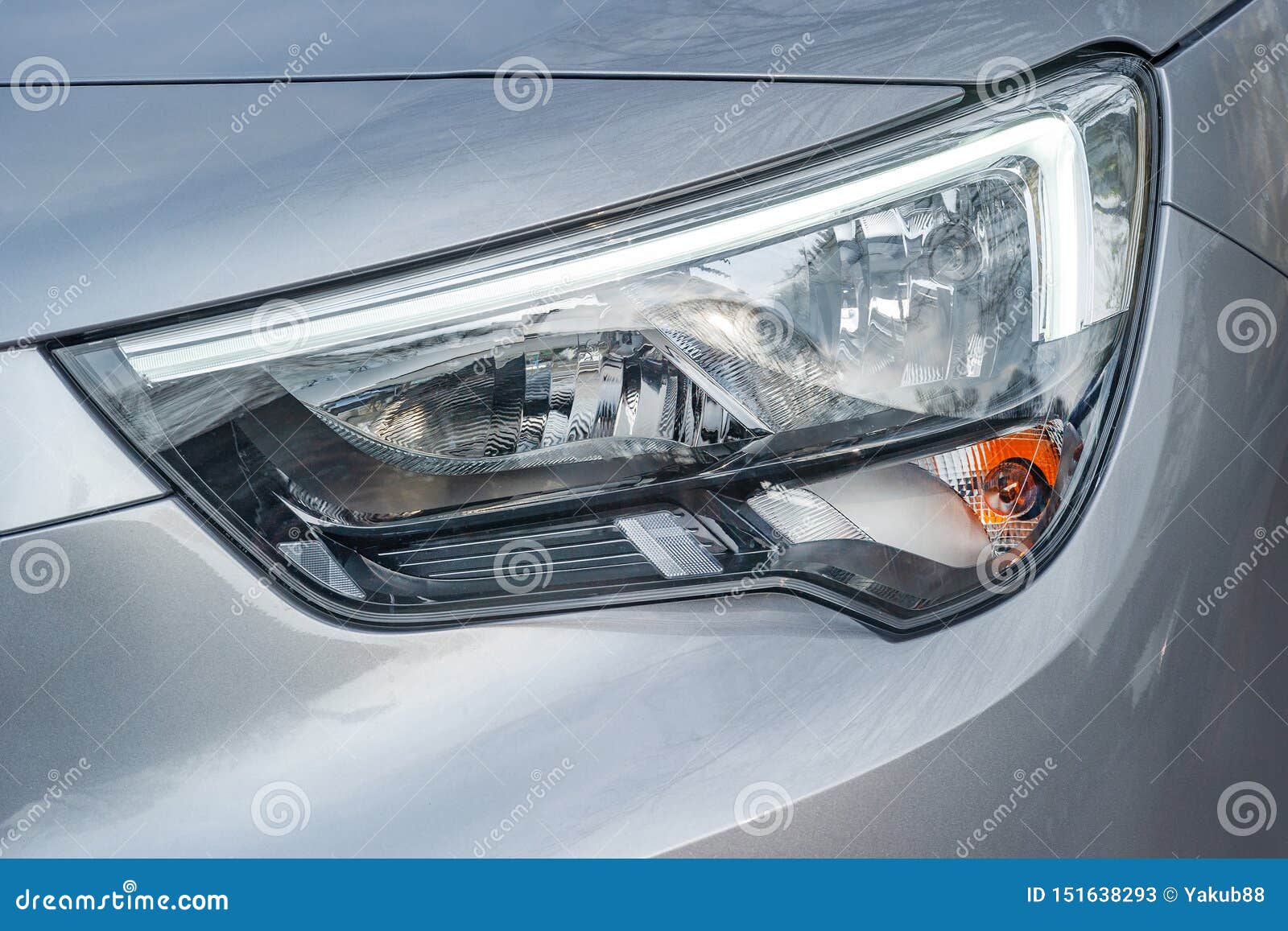 Front light of a car stock image. Image of automobile 151638293