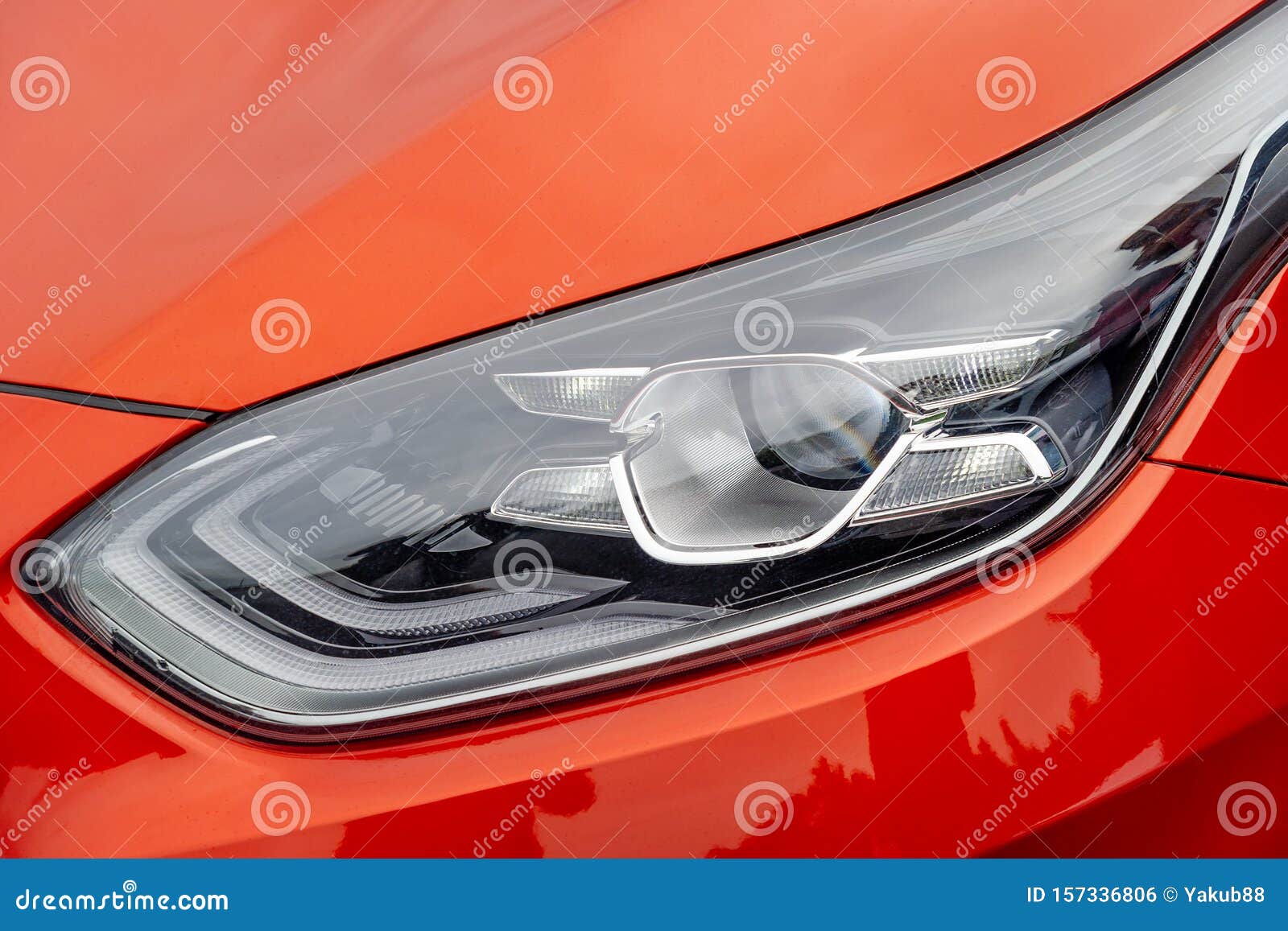 Front light of a car stock photo. Image of vehicle, modern 157336806