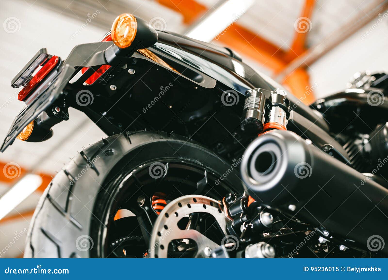 Front Motorcycle Disk Breaks and Tire in Close Up Stock Image Image