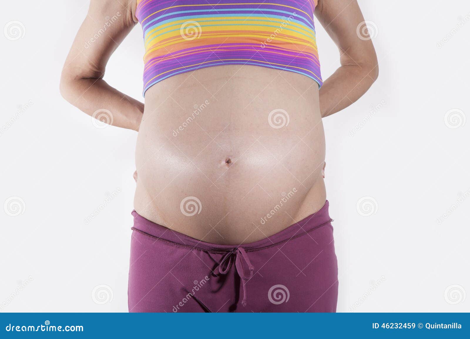 front of paunch pregnant woman