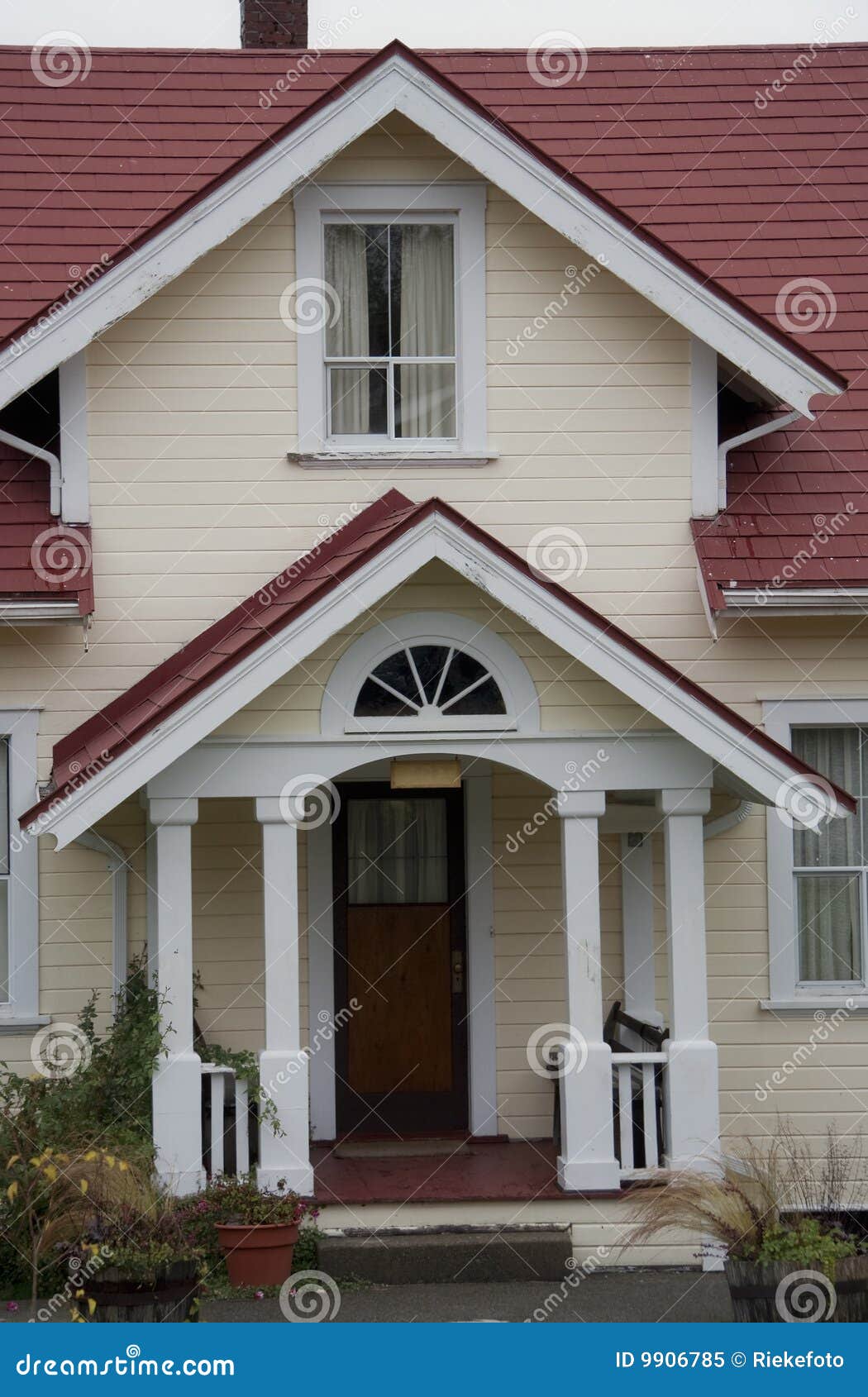 Front Porch And Entry Of Craftsman style Home Royalty Free  