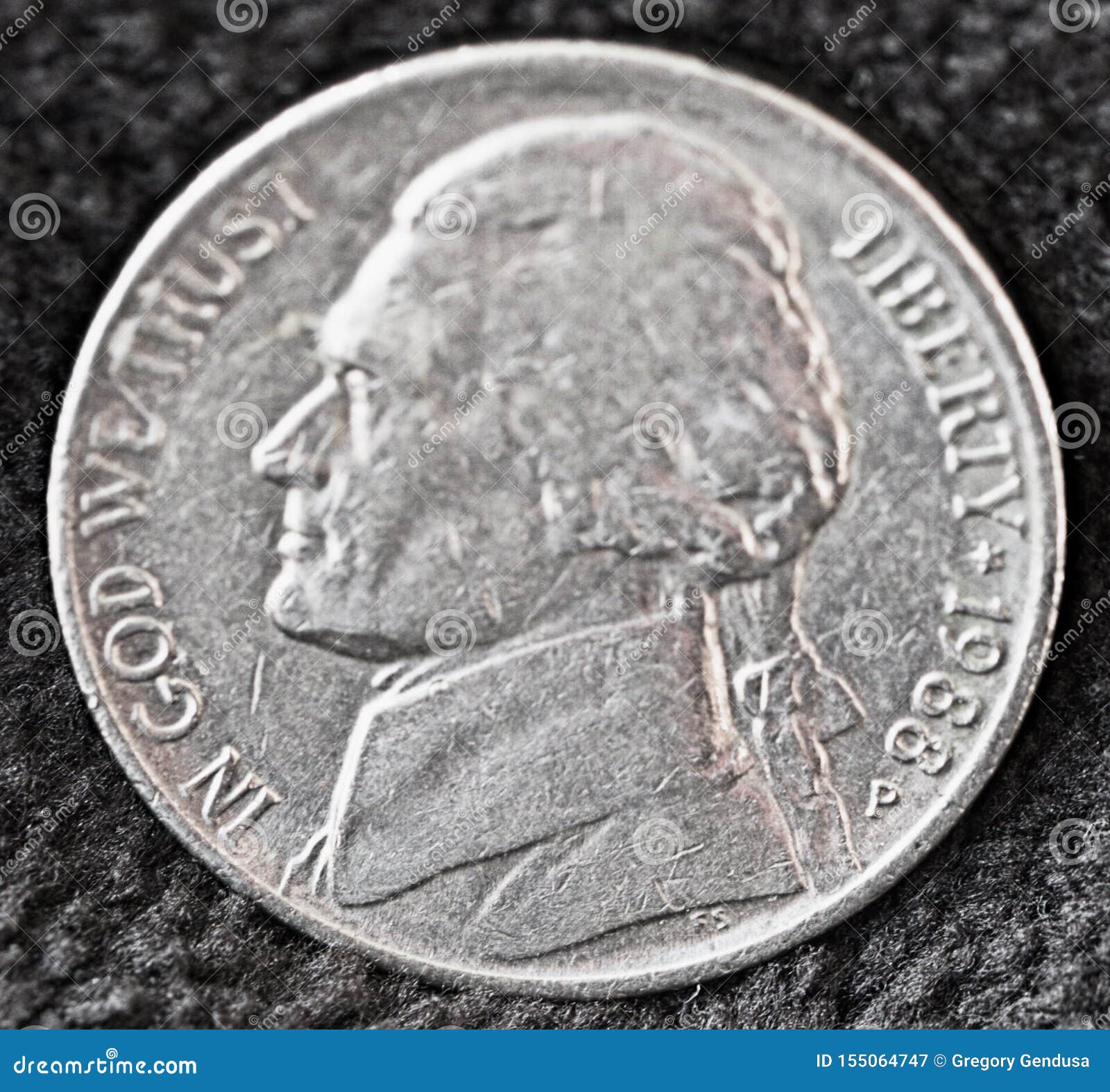Front Side Heads of a Nickel. Stock Image Image of cents, phoho