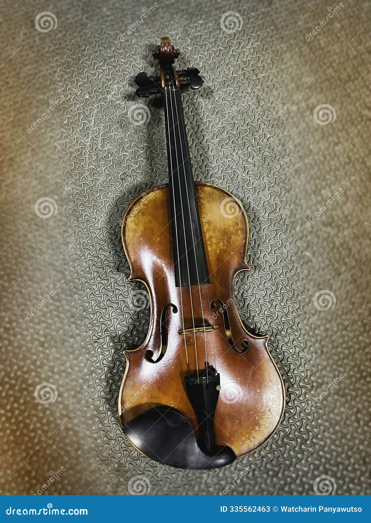 front side of wooden violin,show detail of acoustic instrument