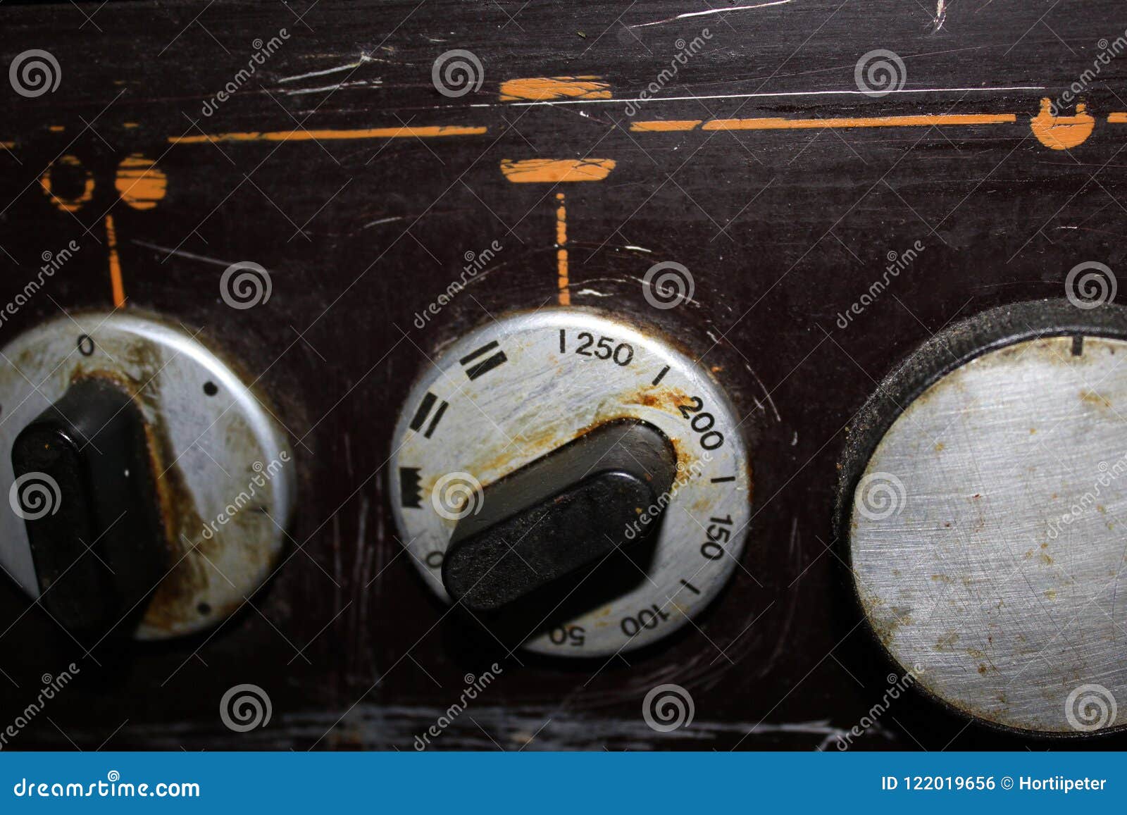 The Front of the Stove with a Potentiometer Stock Photo Image of home