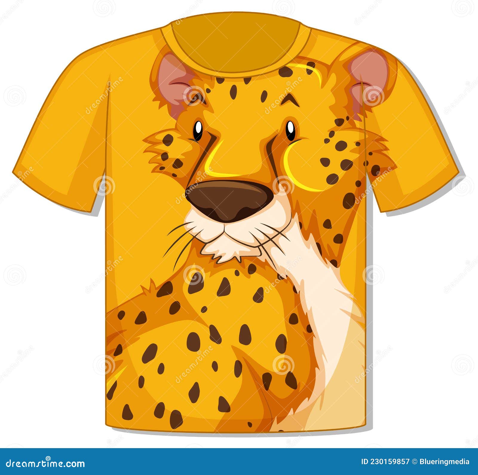 Front of T-shirt with Leopard Template Stock Vector - Illustration of ...