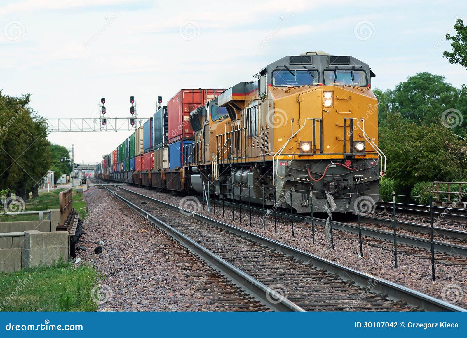 approaching freight train