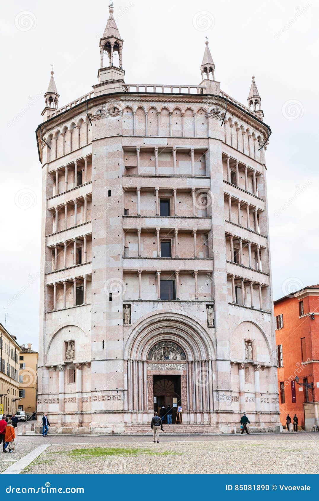 Front View of Baptistery in Parma City Editorial Image - Image of