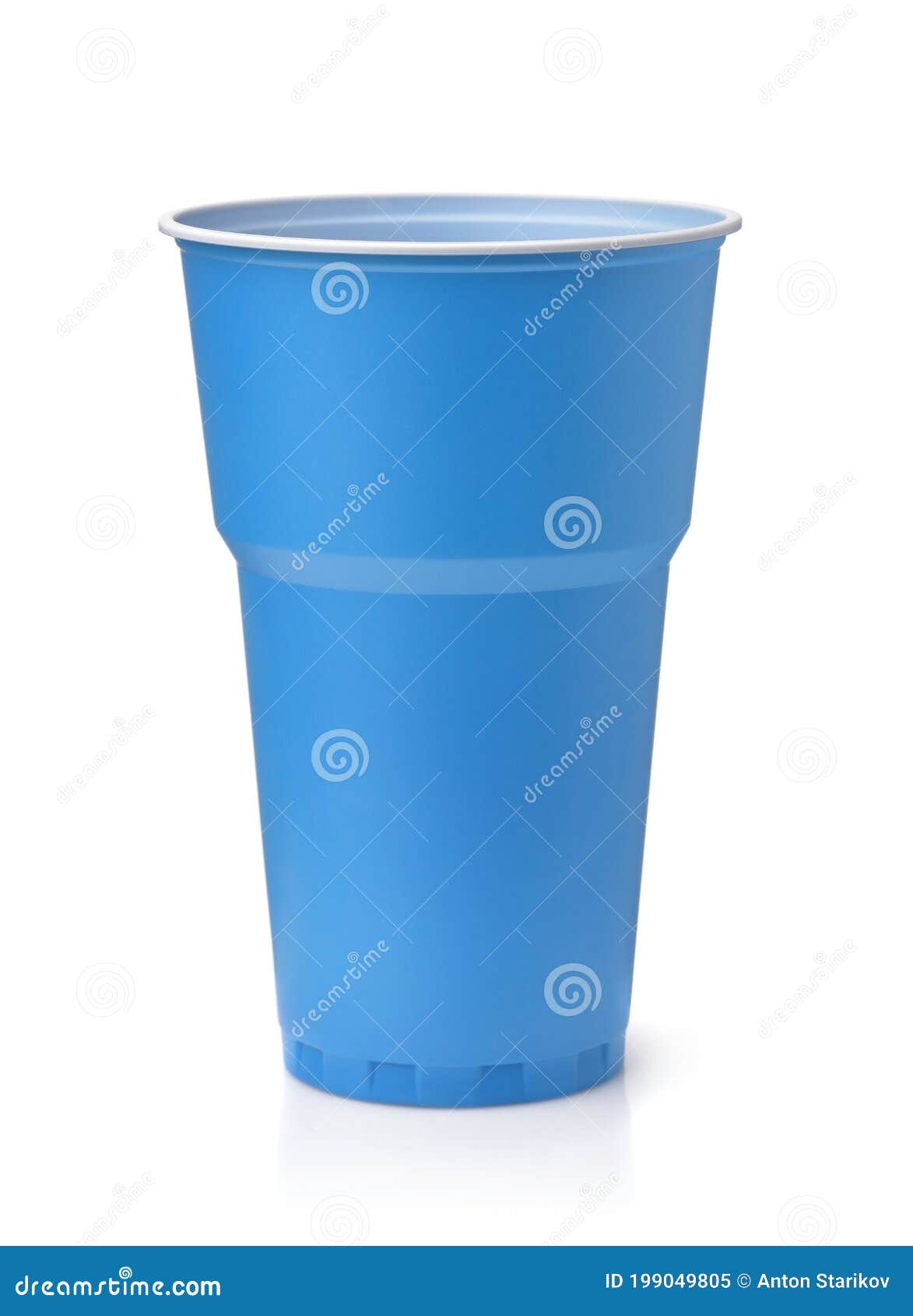 Blue Plastic Disposable Beer Cup Stock Image Image of mock, front