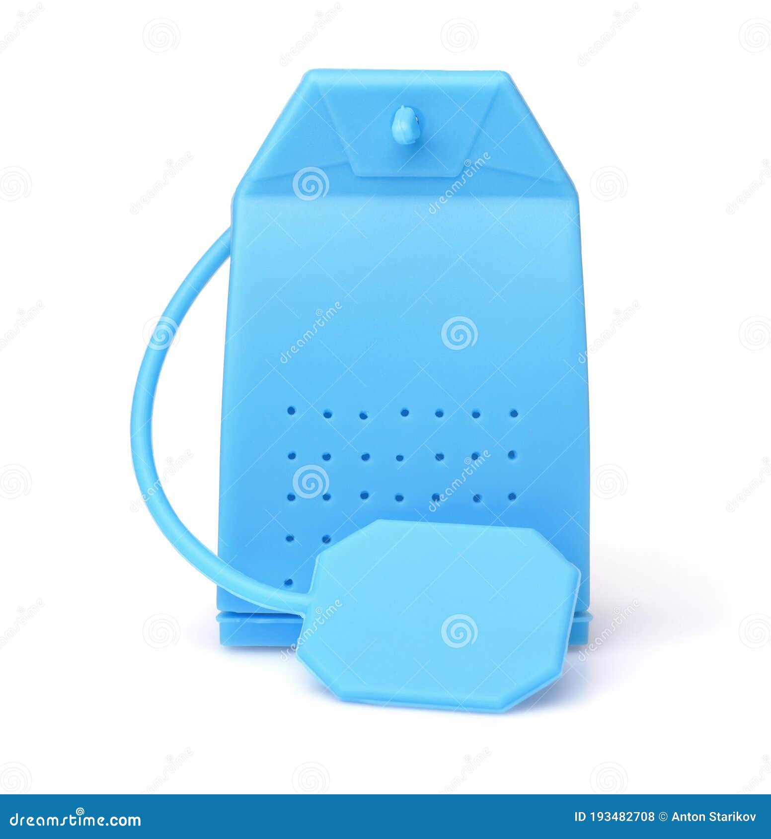front view of blue silicone tea infuser