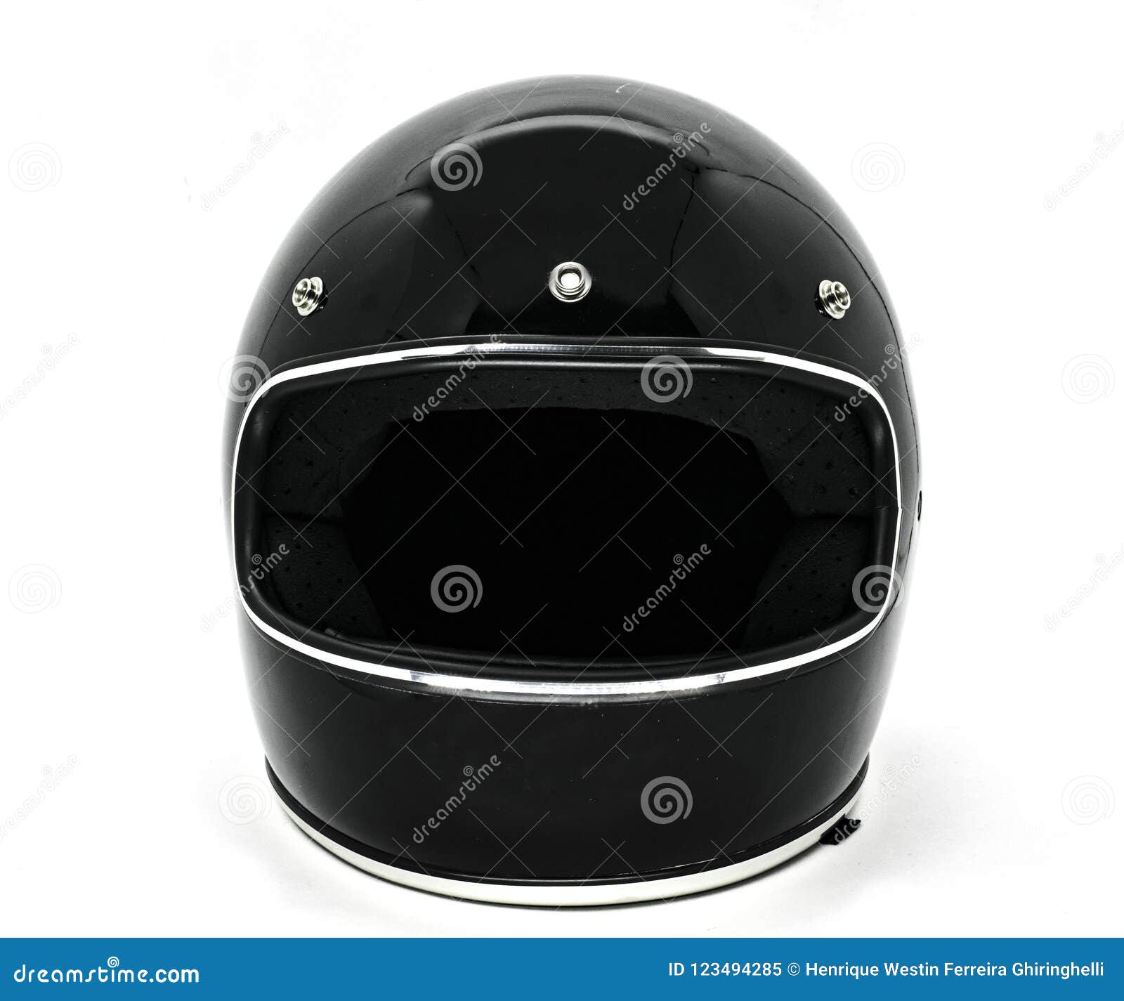 Download Front View Of A Classic Vintage Black Motorcycle Helmet ...