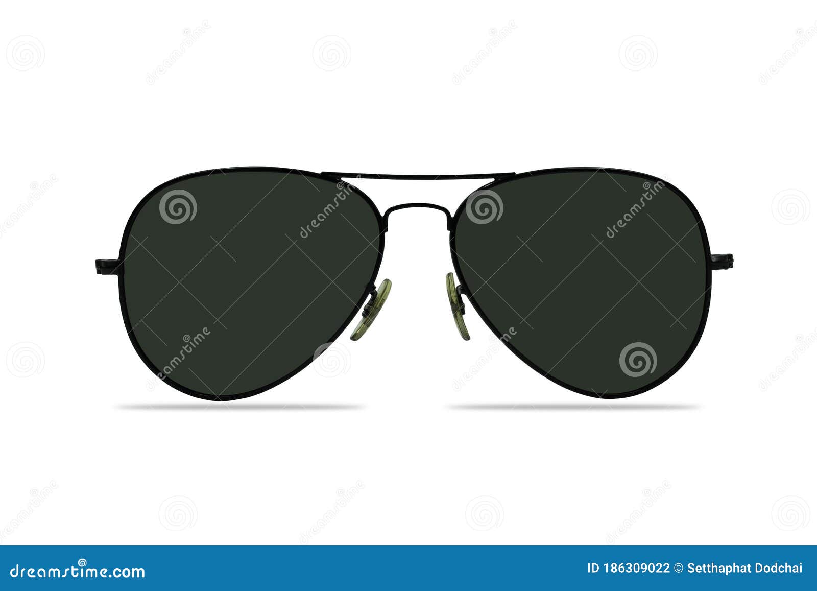 Gray Aviator Sunglasses, front view isolated on white background Stock  Photo | Adobe Stock