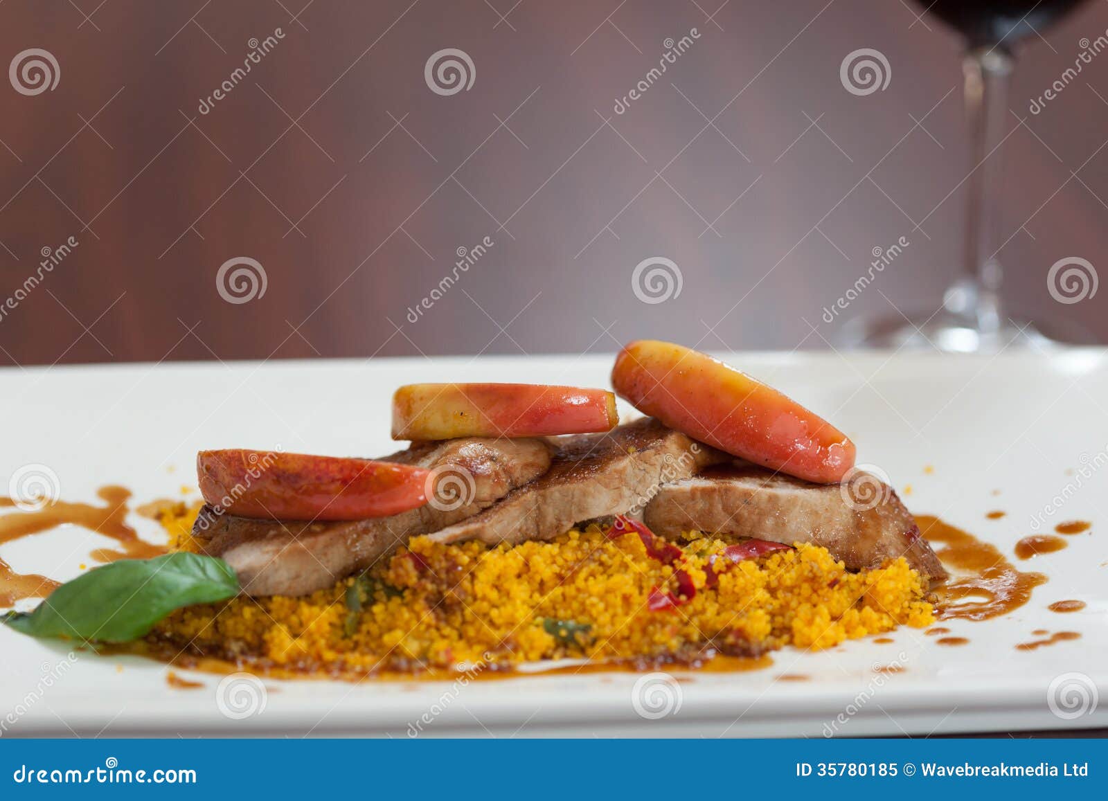 Front View of Couscous Dish with Meat Stock Image Image of meat