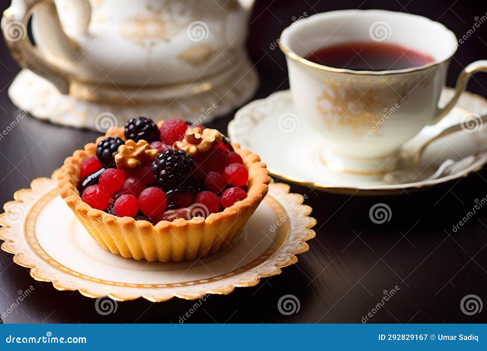 Front View of Delicious Pie Cake with Jelly on Top Stock Illustration