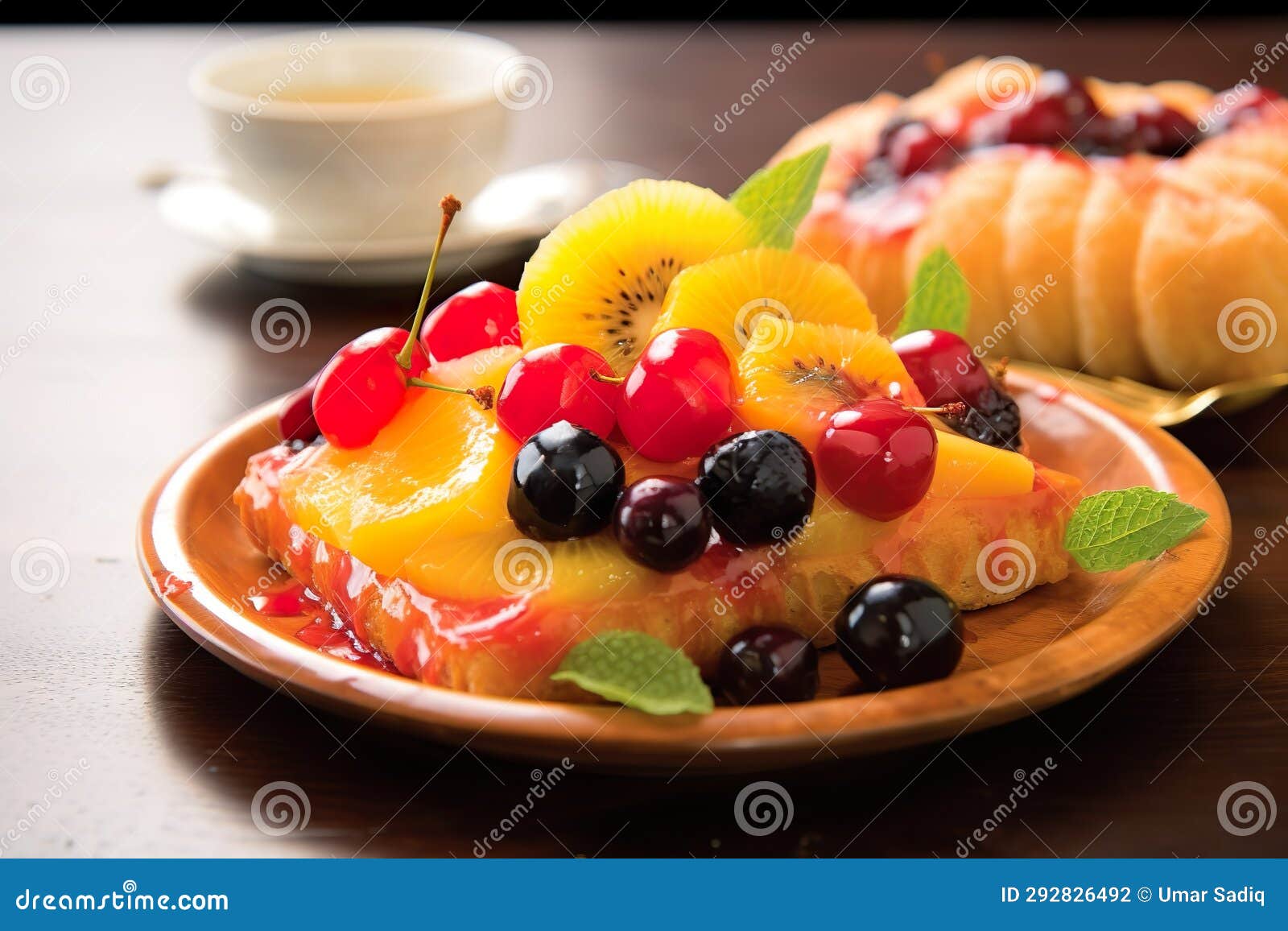 Front View of Delicious Pie Cake with Jelly on Top Stock Illustration