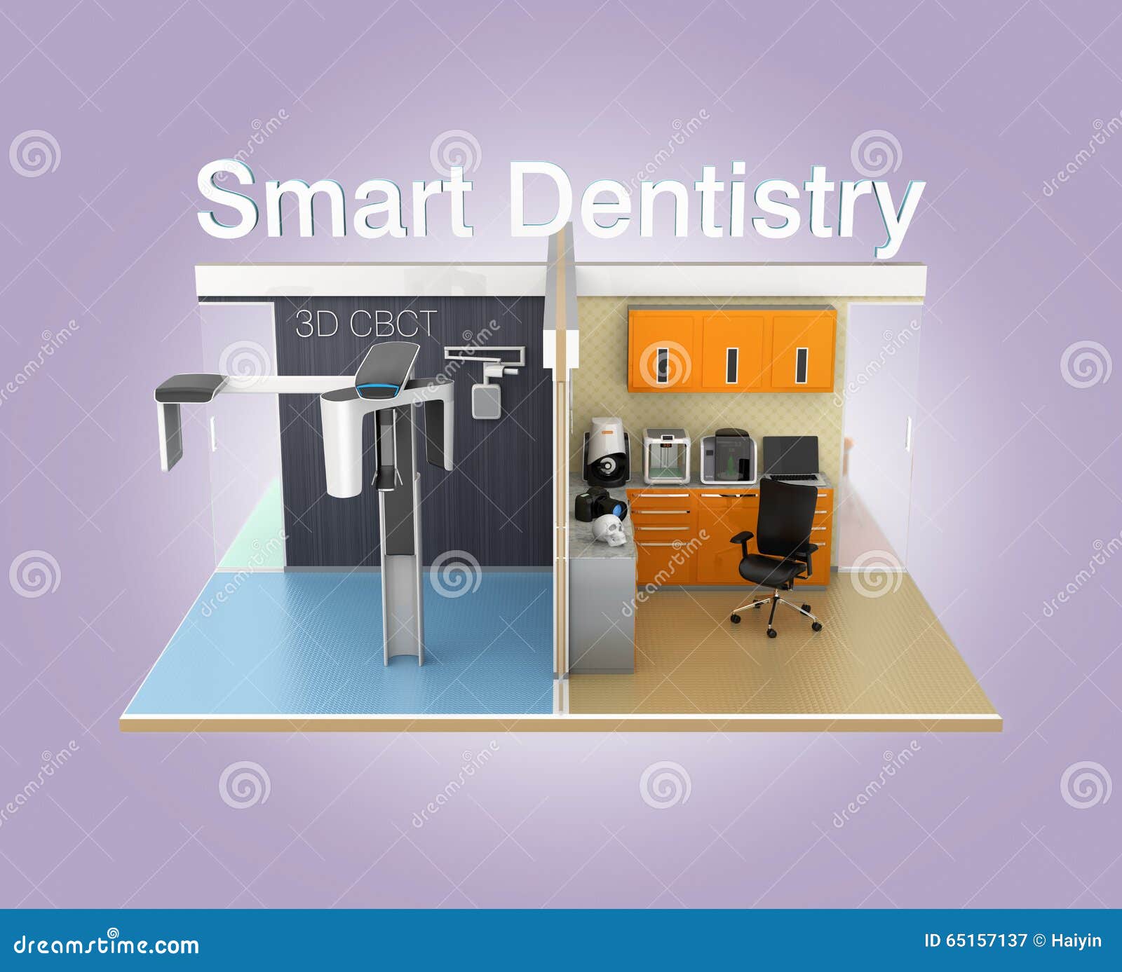 Front View of Dental Clinic with Smart Dentistry Text Stock