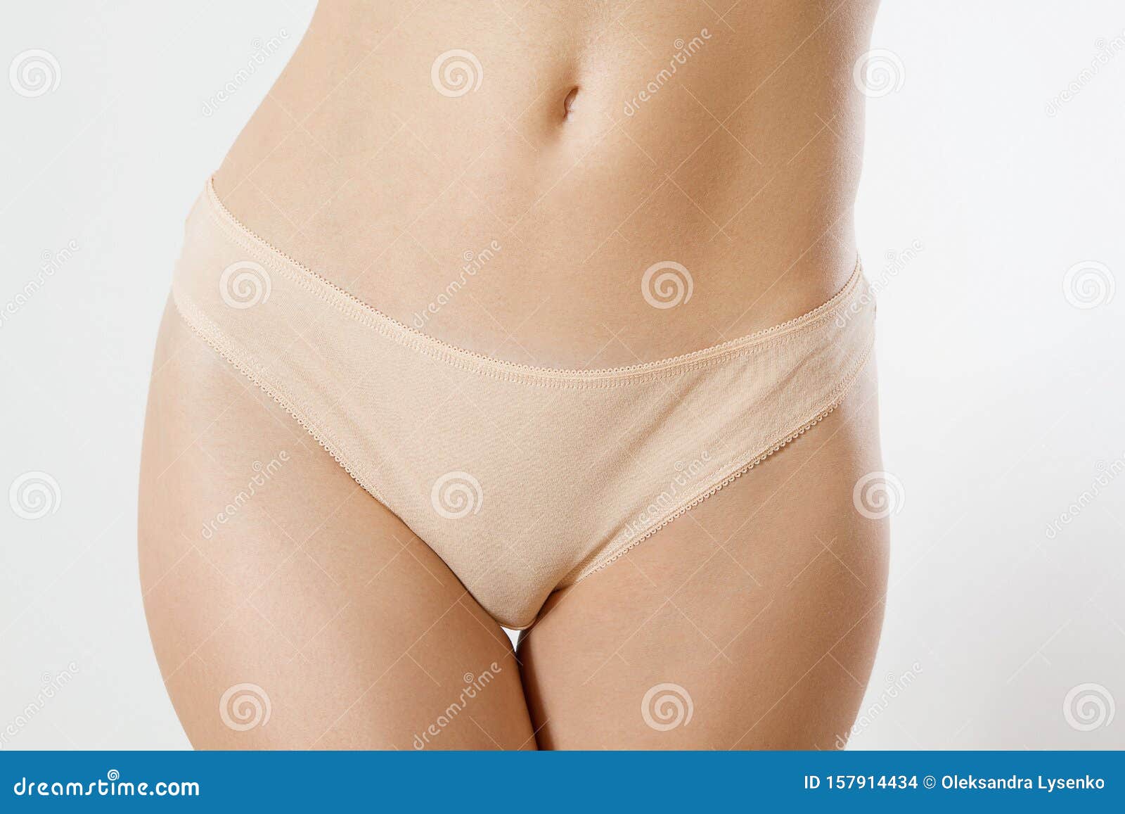 Download Front View Flesh-colored Beige Panties. Close Up Woman In ...