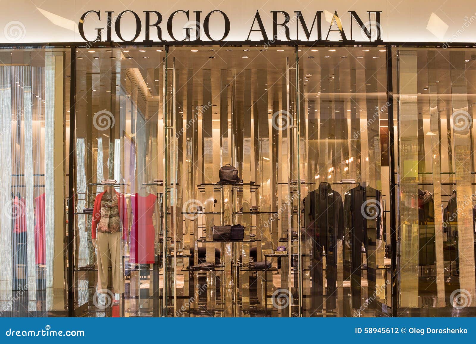 Front View of Giorgio Armani Store in Siam Paragon Mall. Bangkok ...