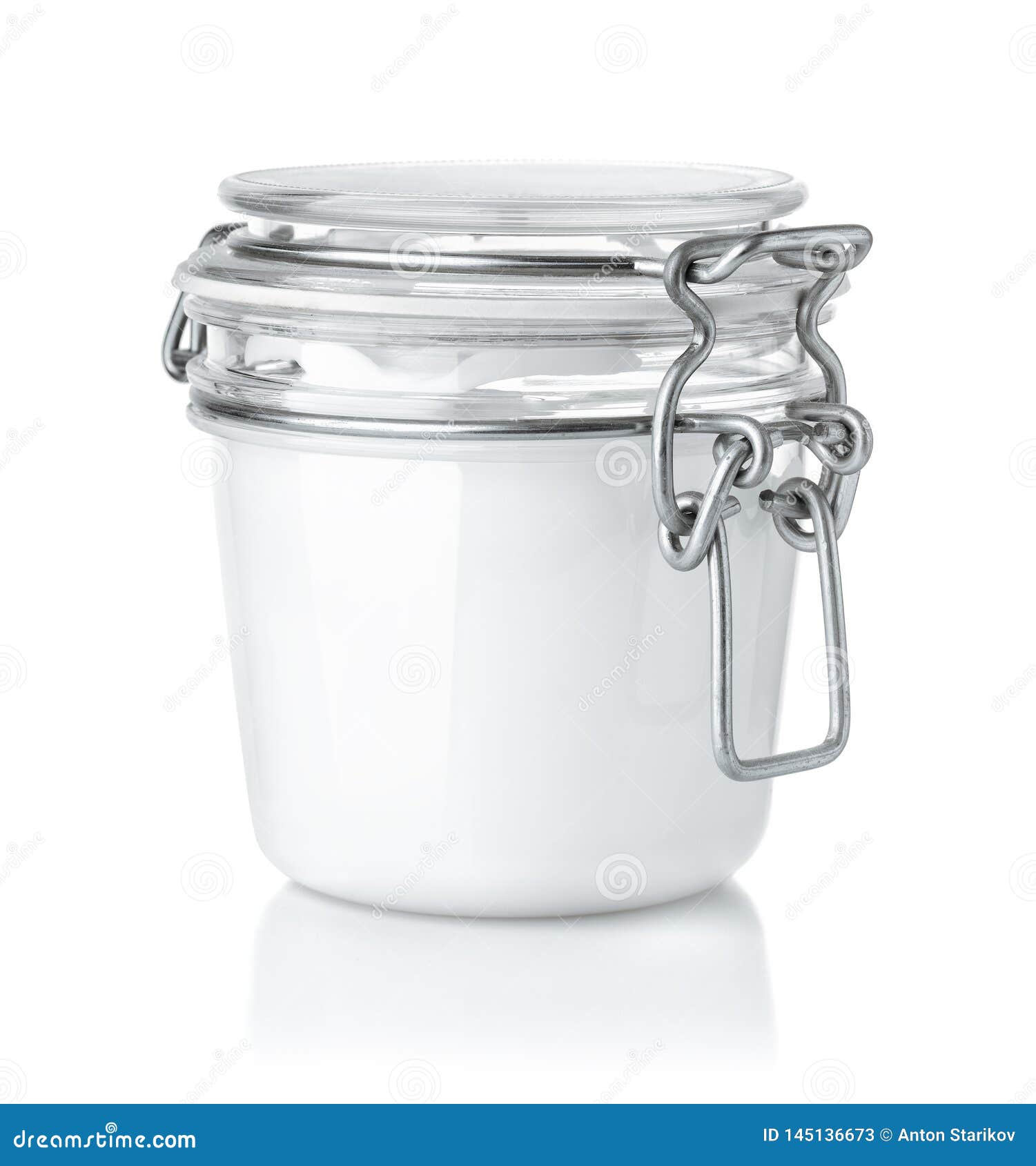 Download Front View Of Glass Cosmetic Cream Jar Stock Image - Image ...
