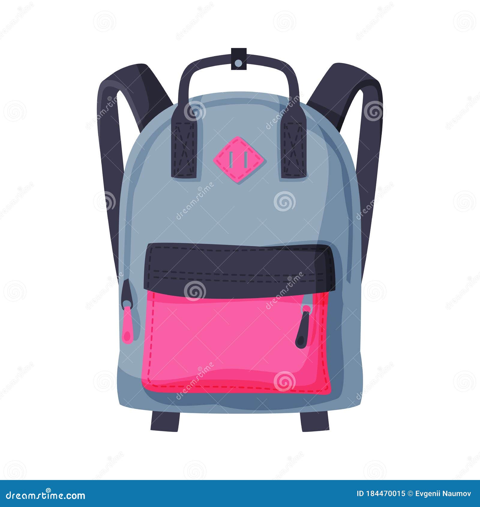 gray pink backpack